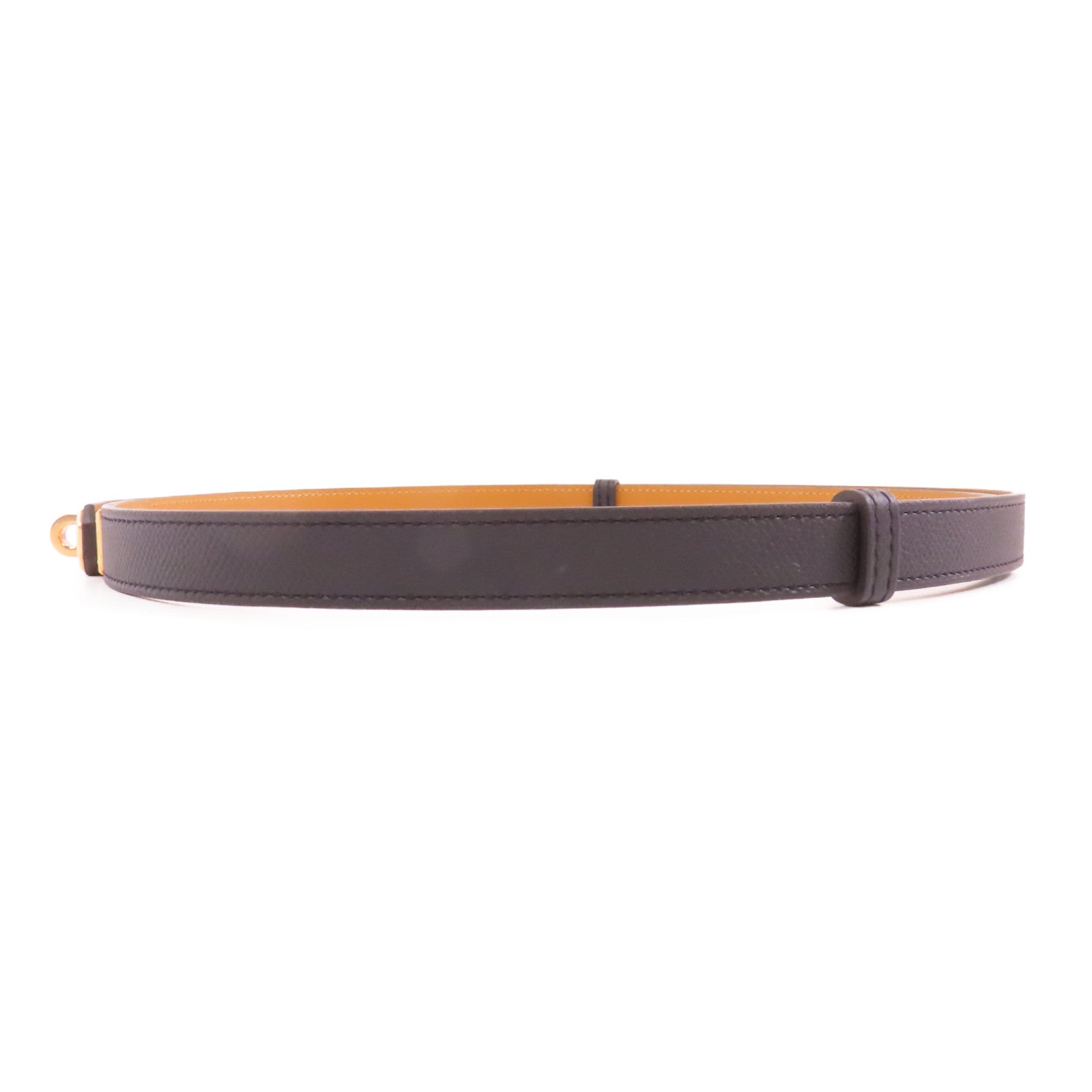 HERMES Epsom皮革Kelly Belt金扣皮帶Noir/黑色