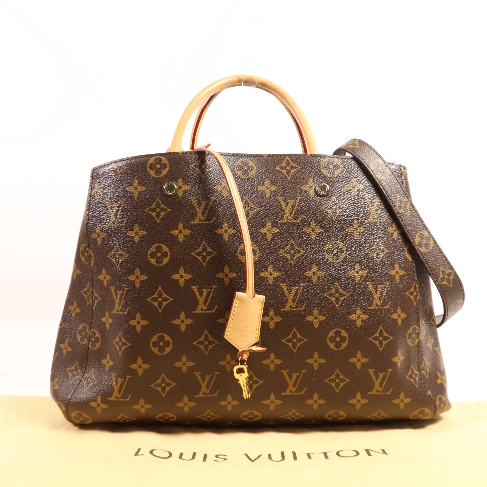 LOUIS VUITTON Monogram Montaigne GM金扣手挽肩背兩用袋