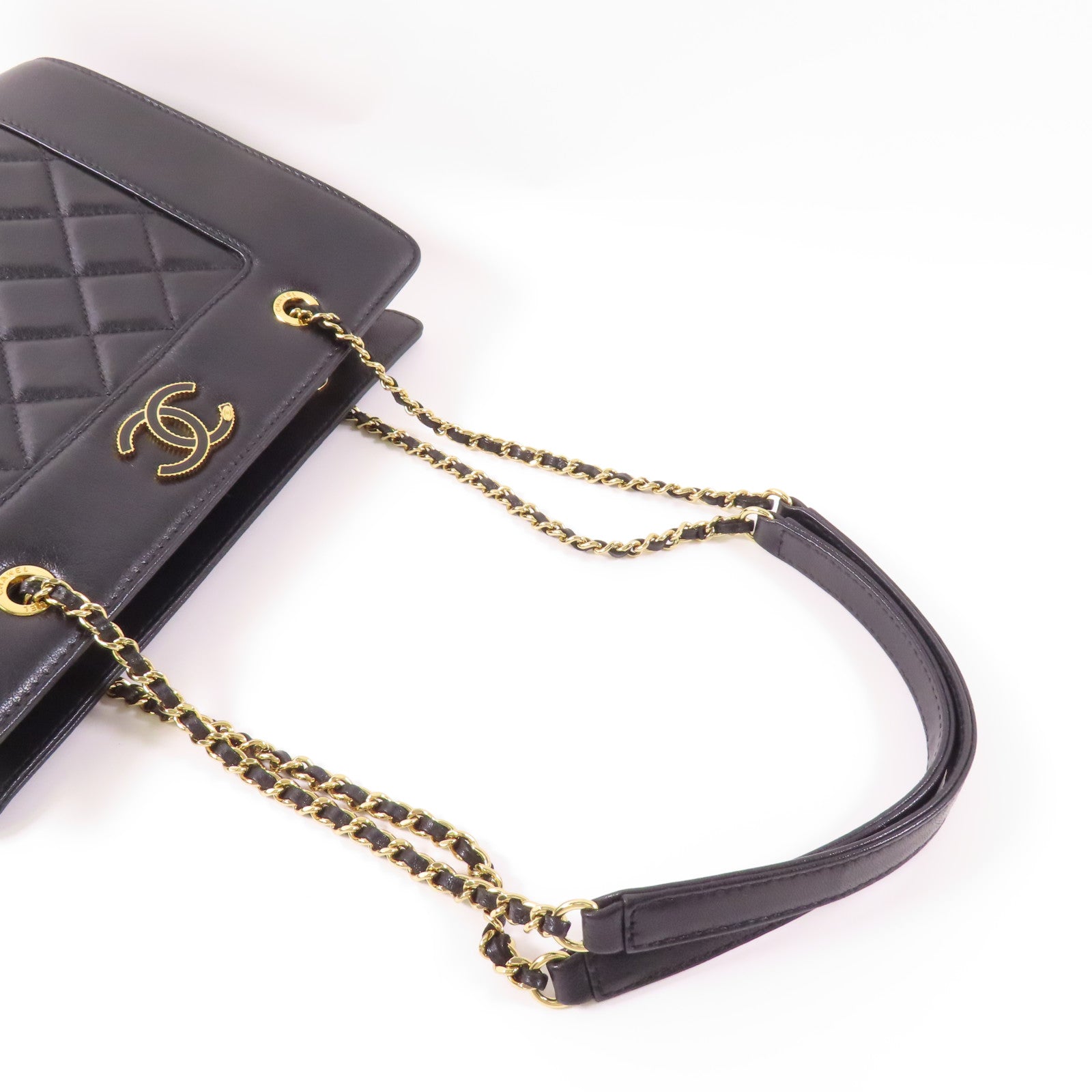 CHANEL 羊皮皮革Shoulder Bag金扣鏈帶肩背袋