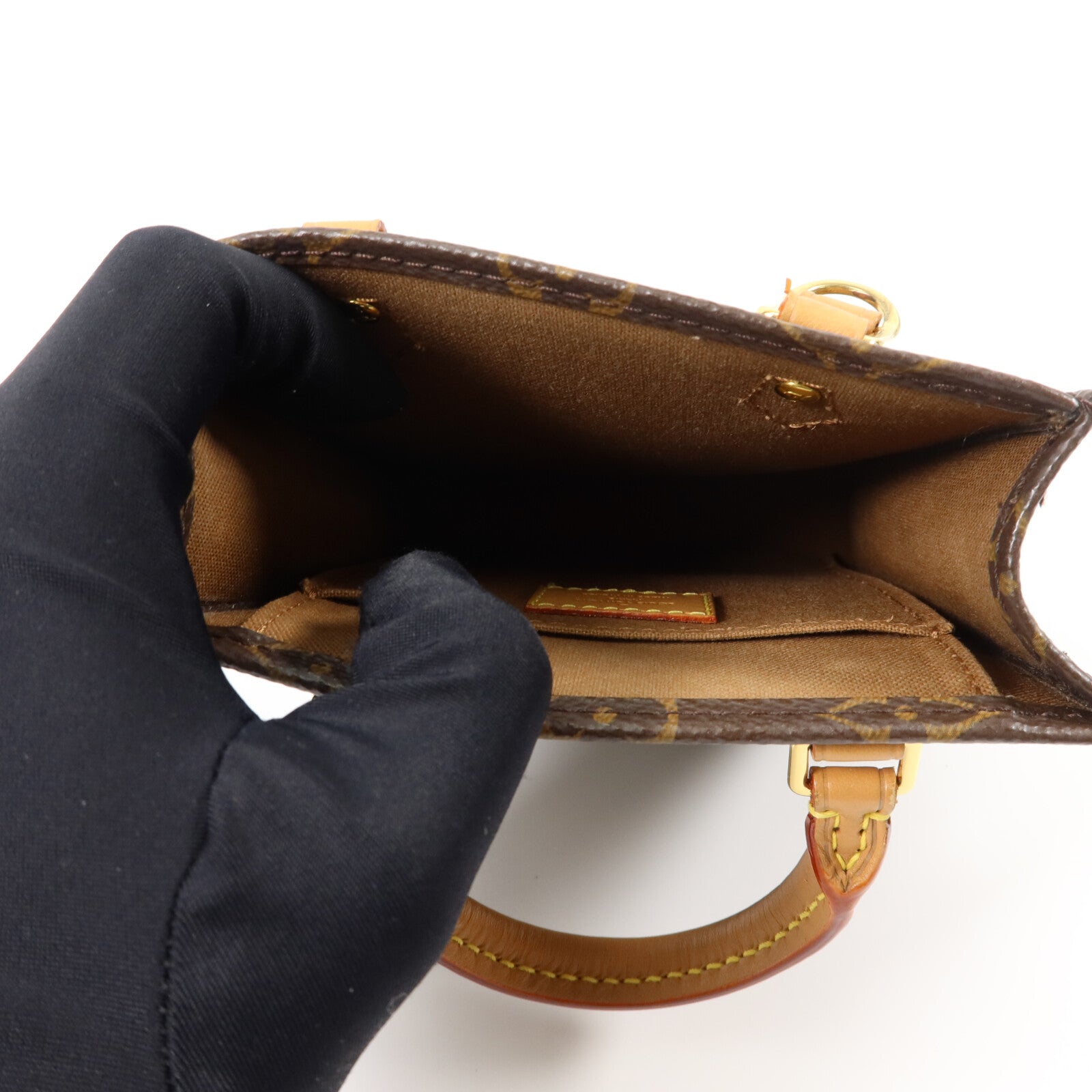 LOUIS VUITTON Monogram Petit Sac Plat手挽肩背兩用袋