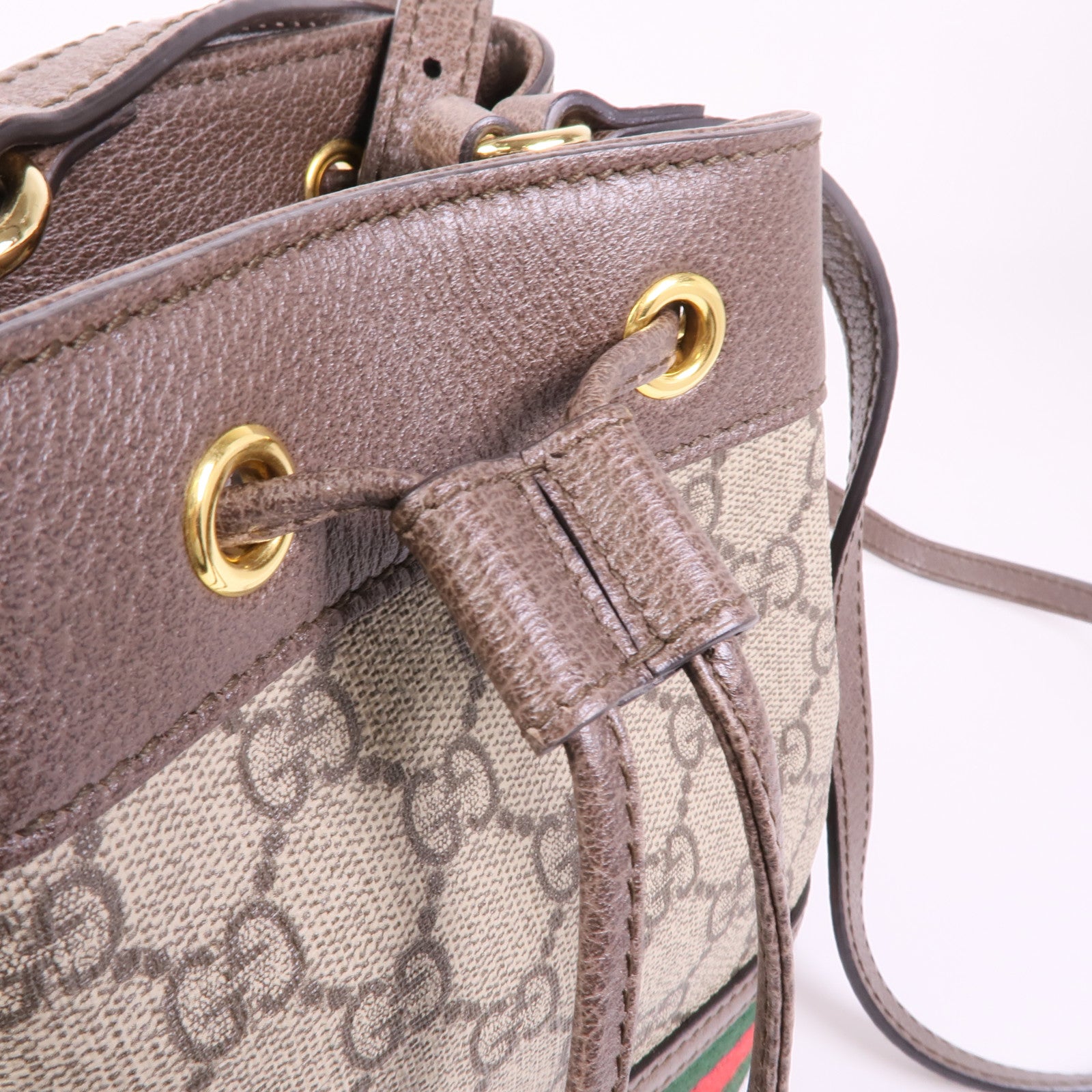 GUCCI 塗層帆布Ophidia Mini Bucket金扣肩背袋