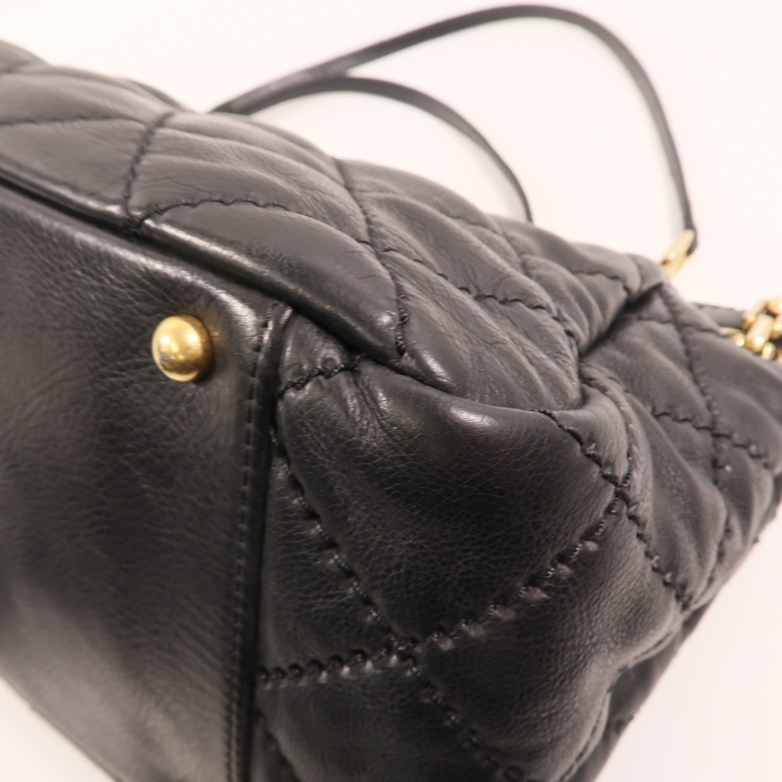 CHANEL 牛皮皮革Chain Shoulder金扣肩背袋