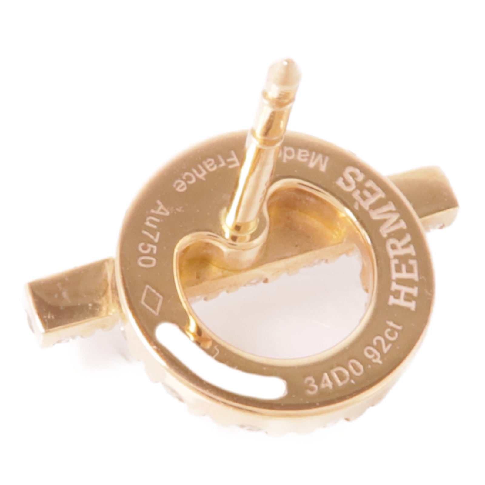 HERMES 18K玫瑰金Finesse Earrings鑽石耳環