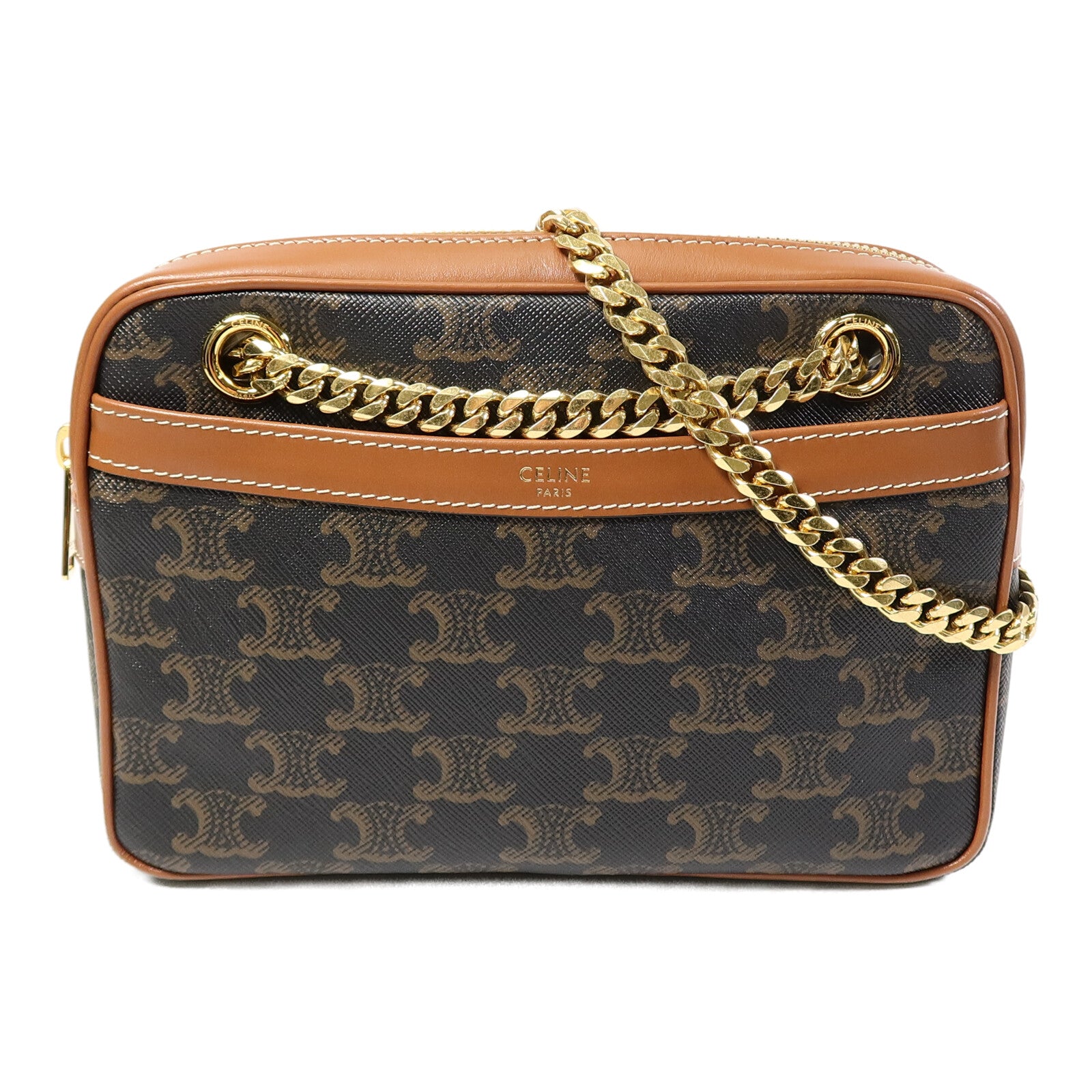 CELINE 塗層帆布Small Patapans鏈帶肩背袋