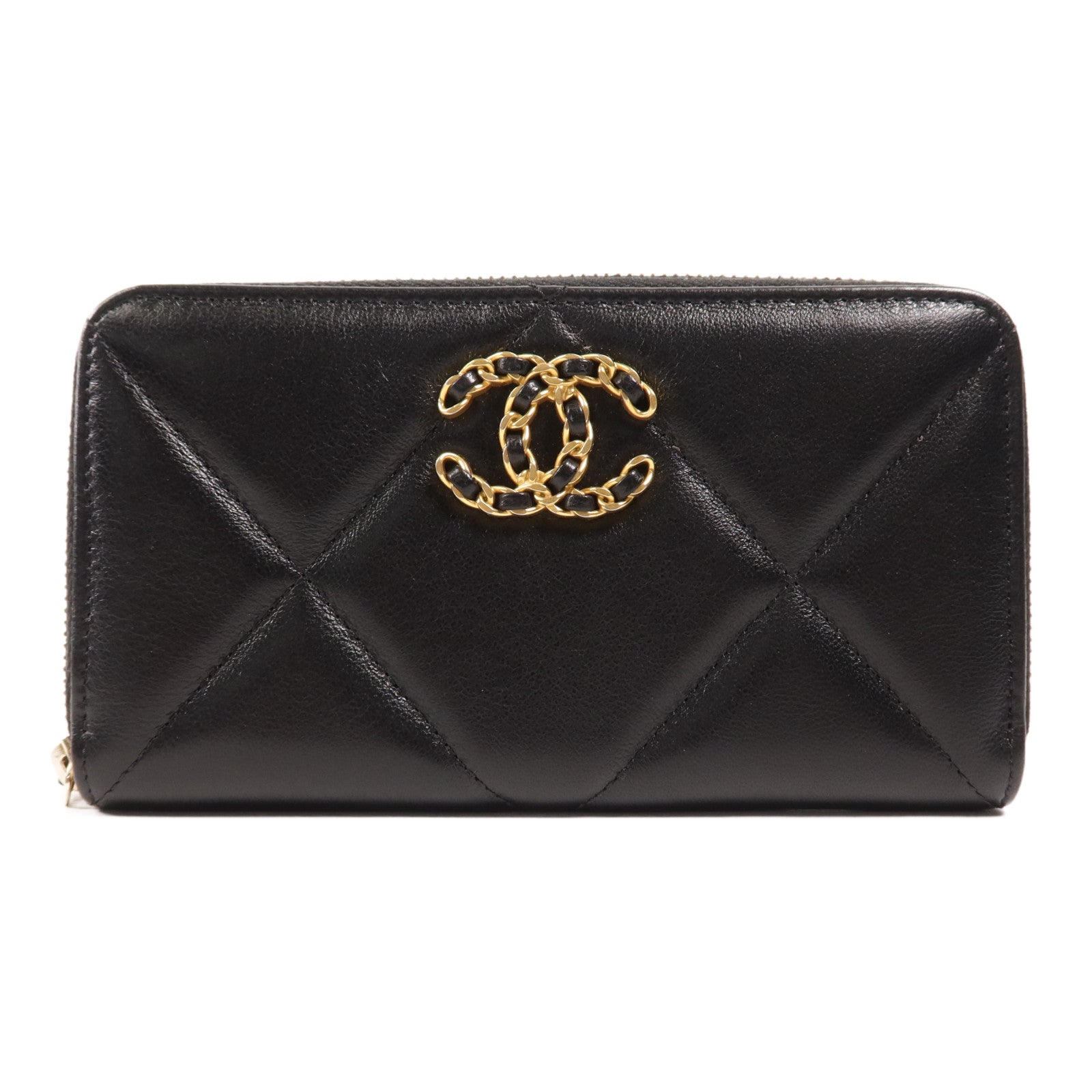 CHANEL 羊皮皮革Wallet金扣錢包