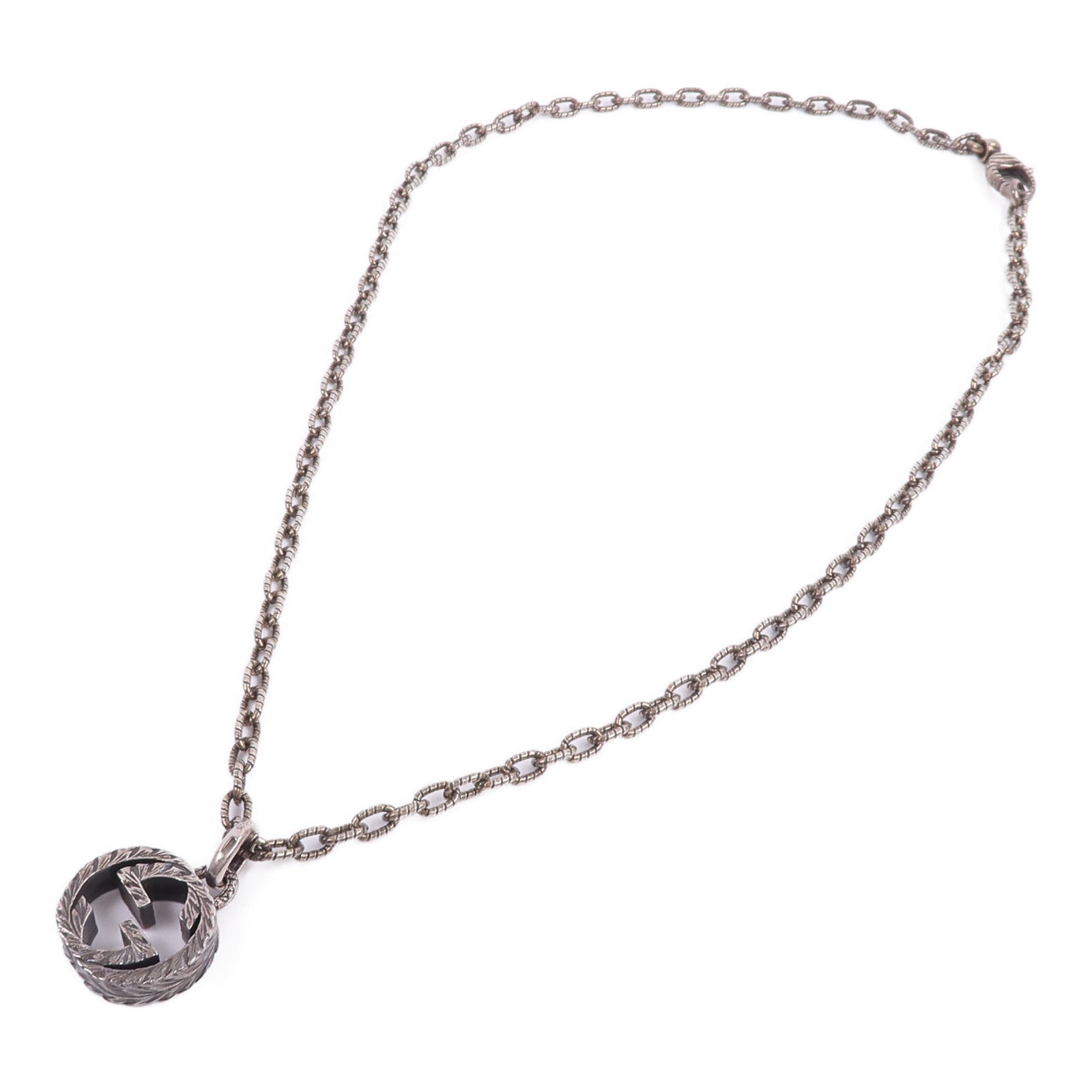 GUCCI 925純銀Interlocking Pendant項鍊