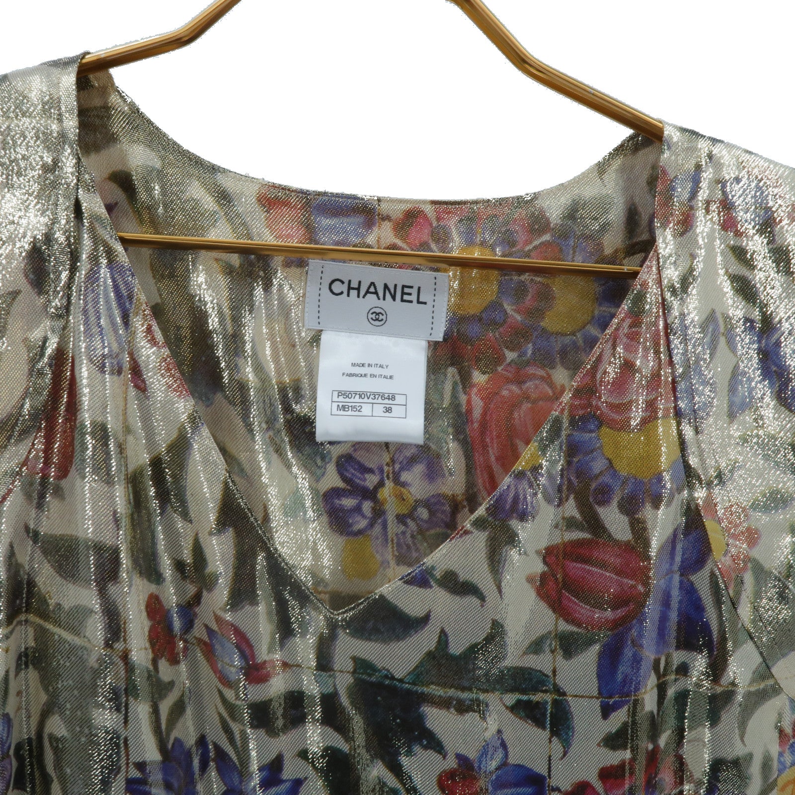 CHANEL Silk/Polyester 15C New Paris-Dubai Runway Top Blouse上衣