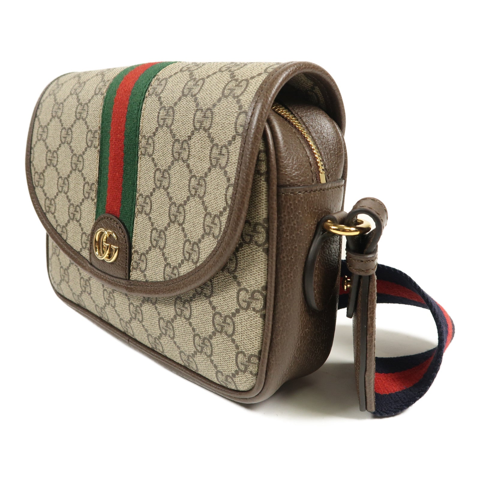 GUCCI 塗層帆布Ophidia GG金扣肩背袋