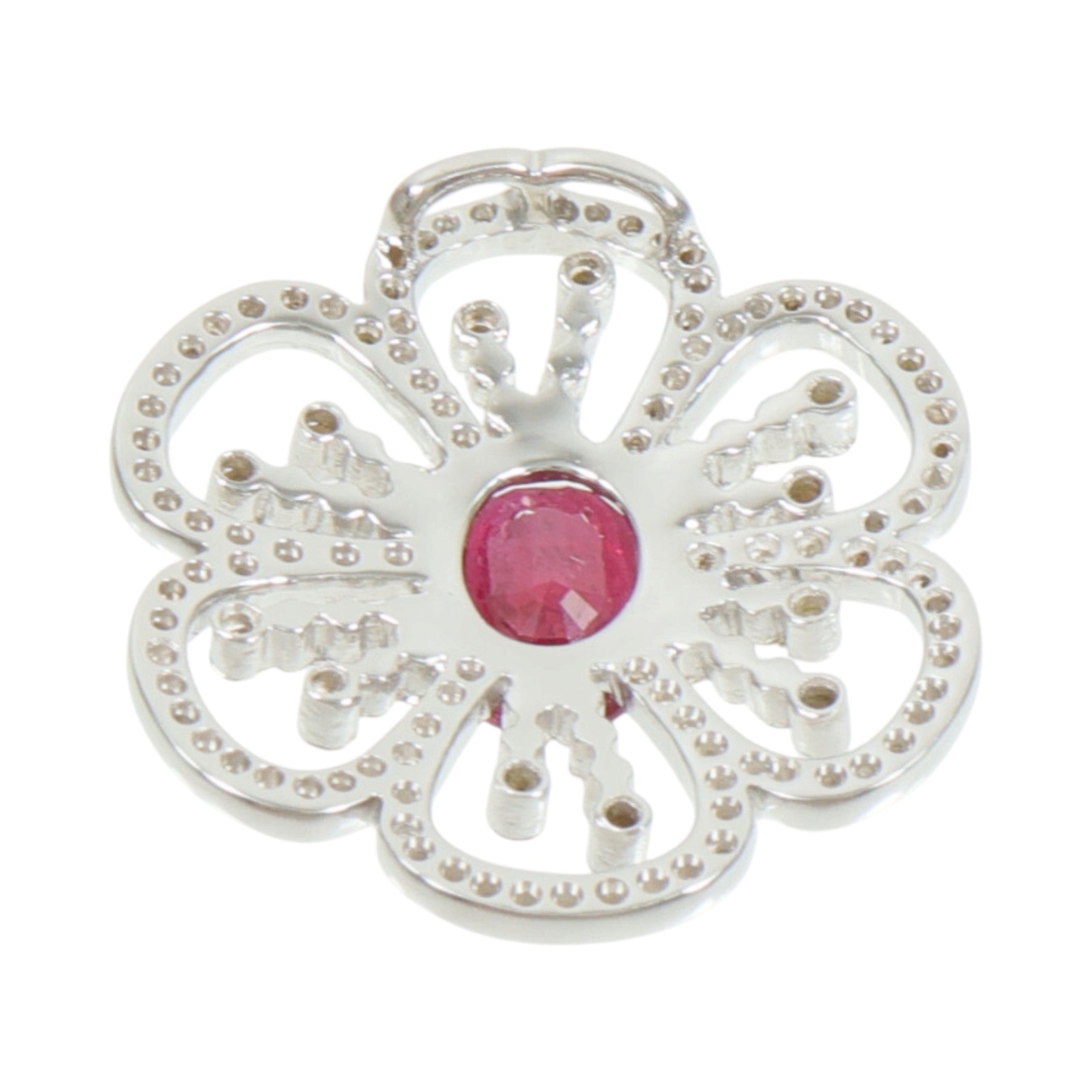 JEWELRY 18K白金Ruby Diamond Pendant紅寶石/鑽石吊墜