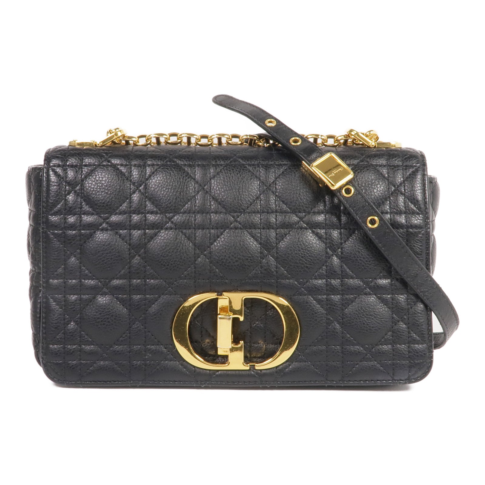 Dior 【激減優惠】牛皮皮革Care Bag Medium金扣鏈帶肩背袋