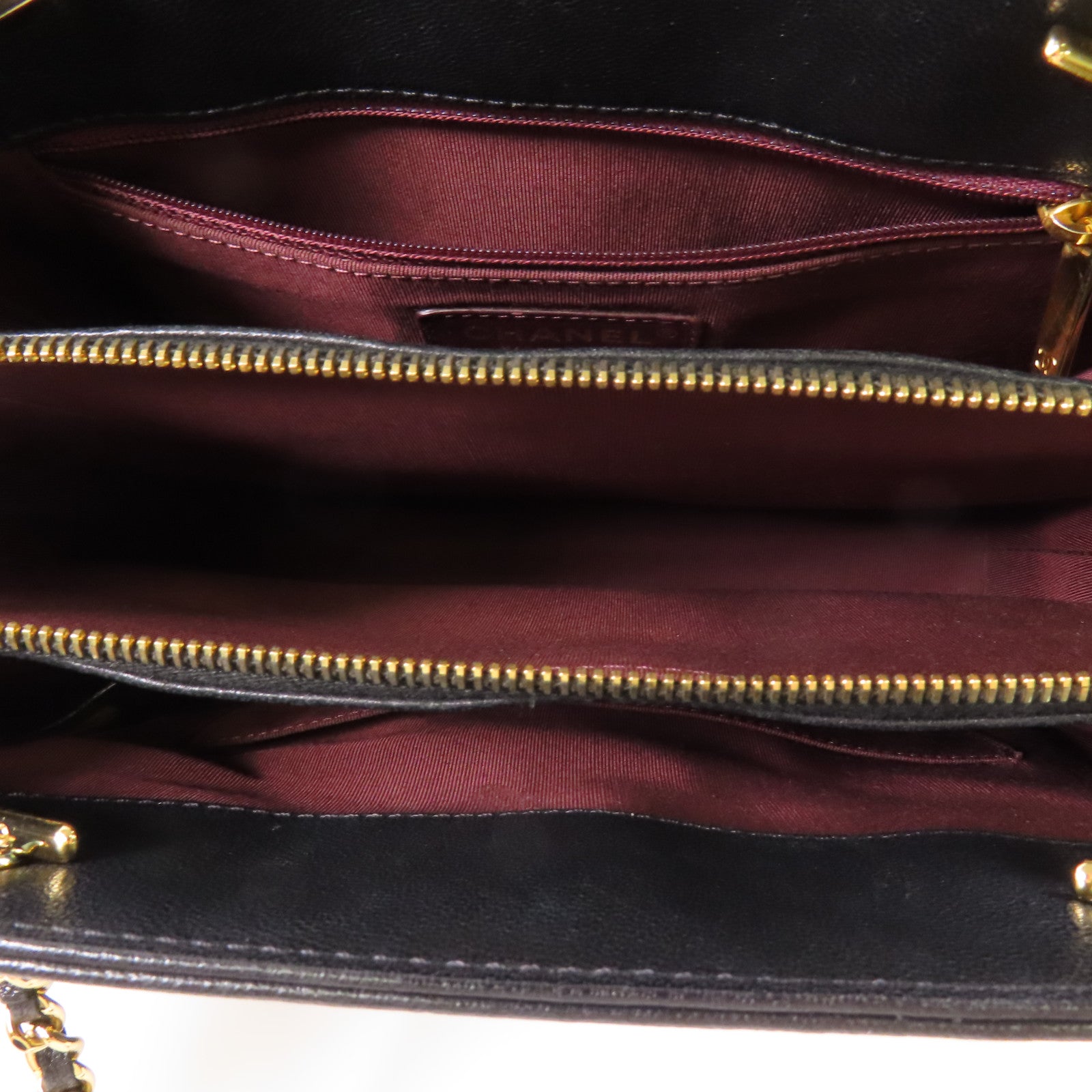 CHANEL 羊皮皮革Shoulder Bag金扣鏈帶肩背袋