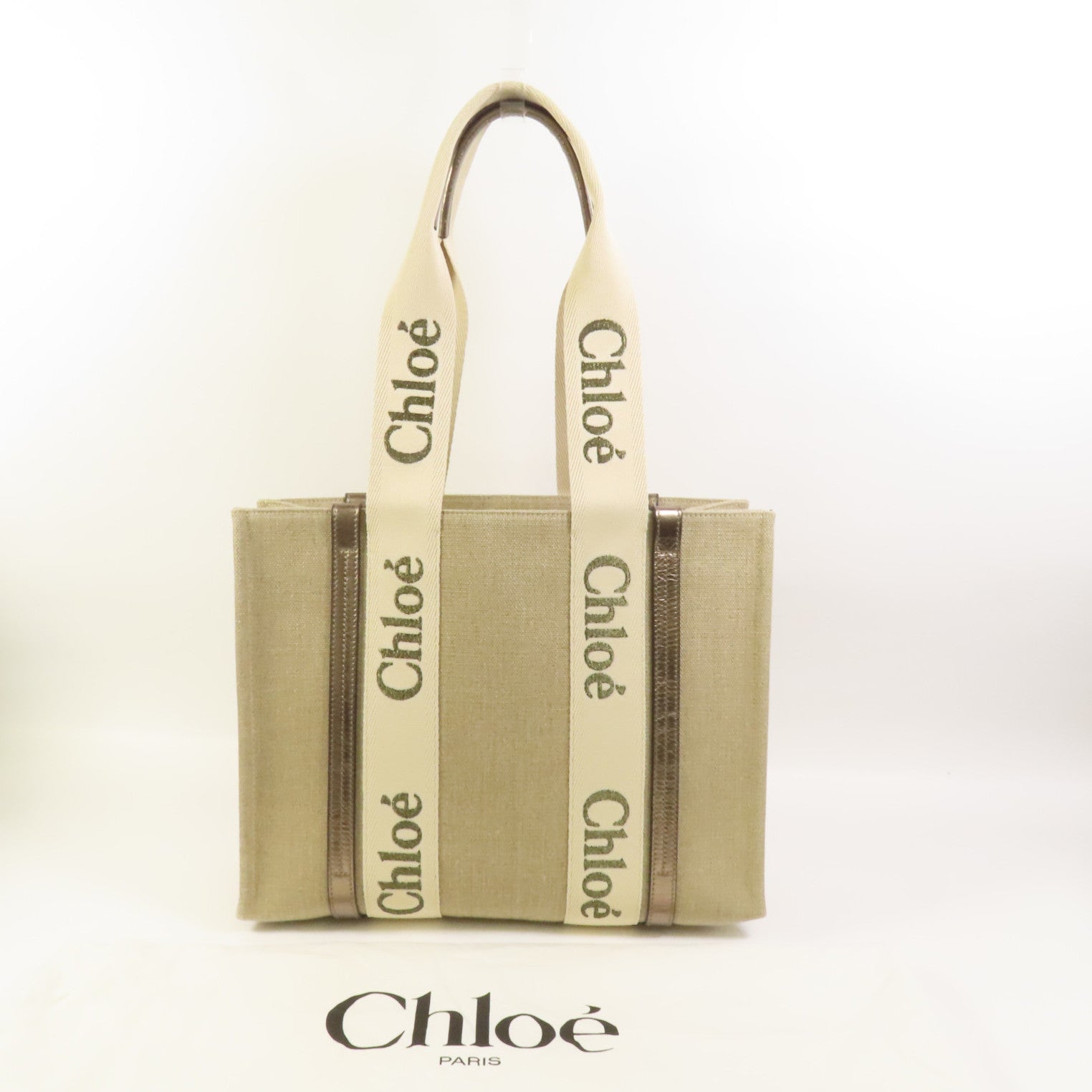 Chloe 帆布Woody Tote Medium肩背袋
