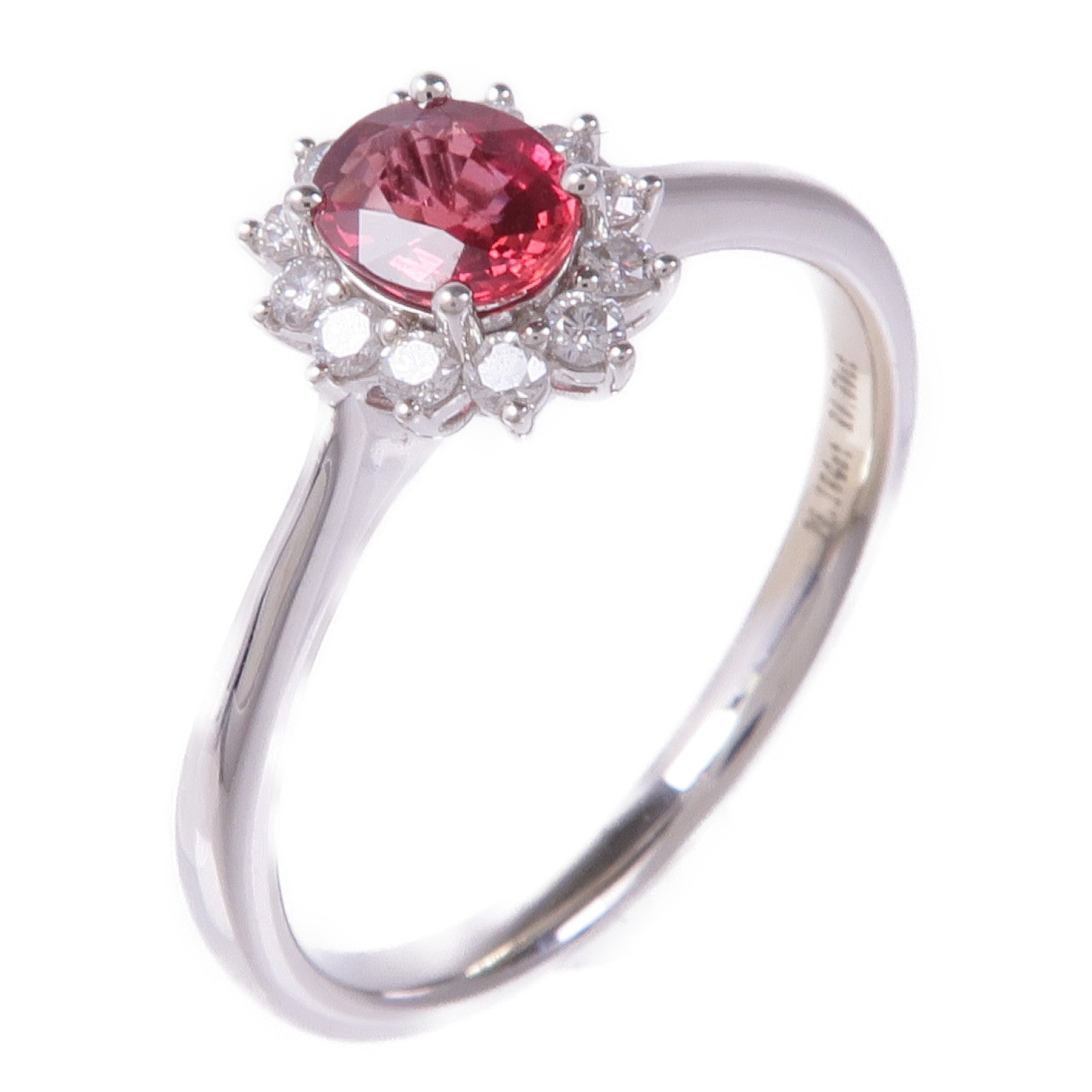 JEWELRY 18K白金Ruby Diamond Ring紅寶石/鑽石戒指US#8.5