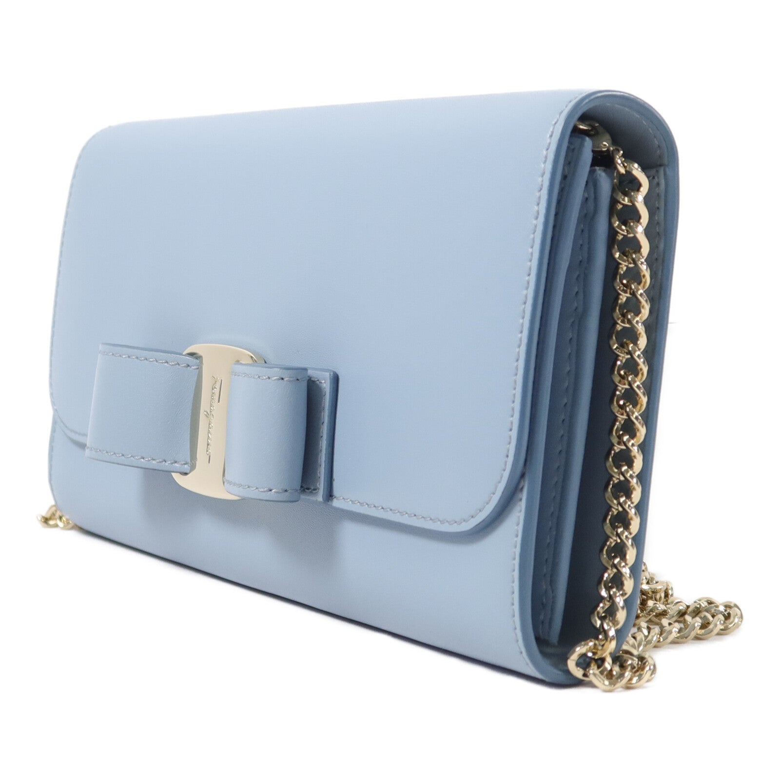 Salvatore Ferragamo 牛皮皮革Vara Bow Wallet On Chain鏈帶肩背袋
