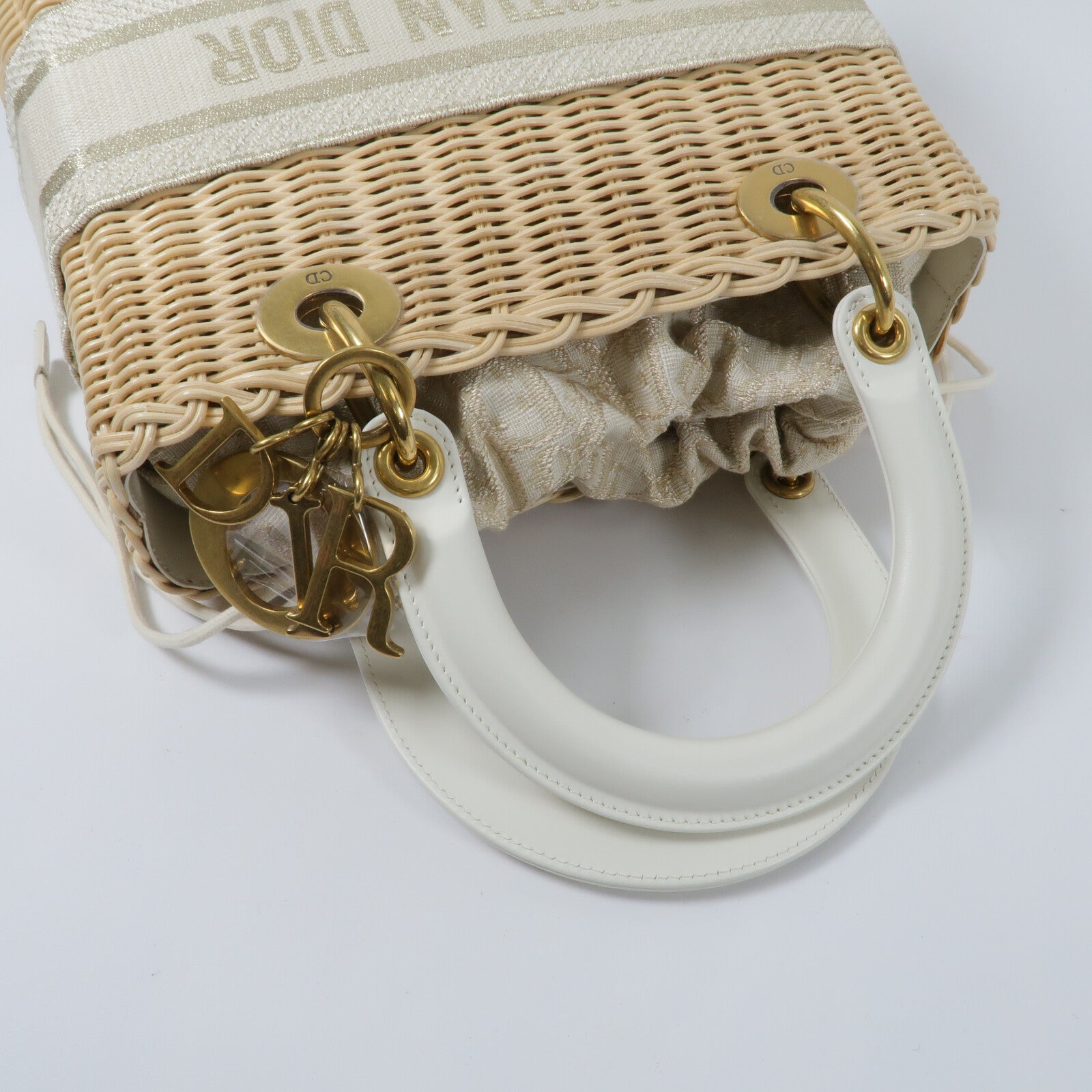 Dior 藤料Wicker Rattan Lady Dior Medium Bag手挽肩背兩用袋