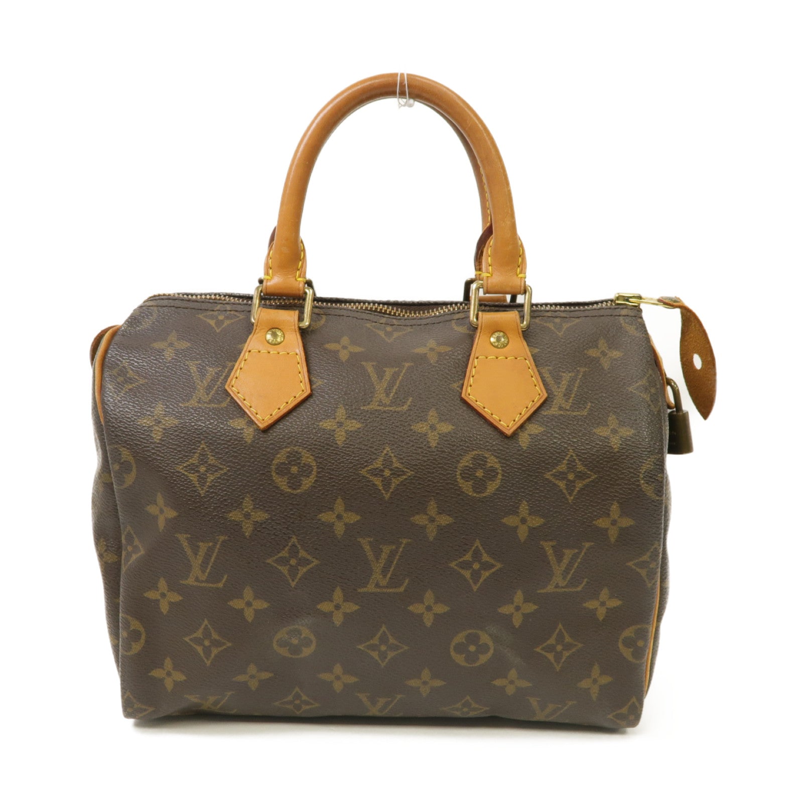 LOUIS VUITTON Monogram Speedy 25金扣手挽袋棕色