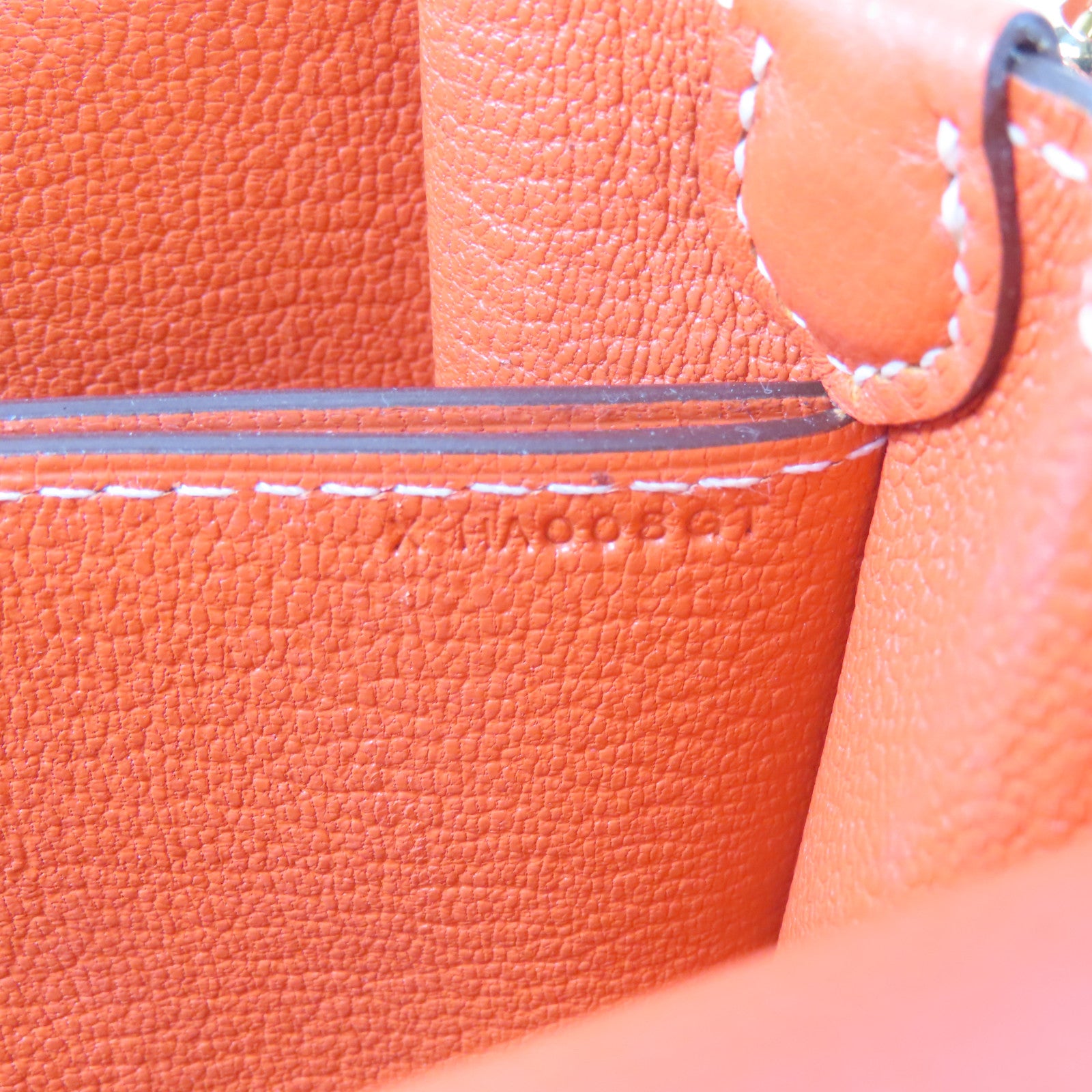 HERMES Evercolor皮革Roulis 23金扣肩背袋Capucine/橙色