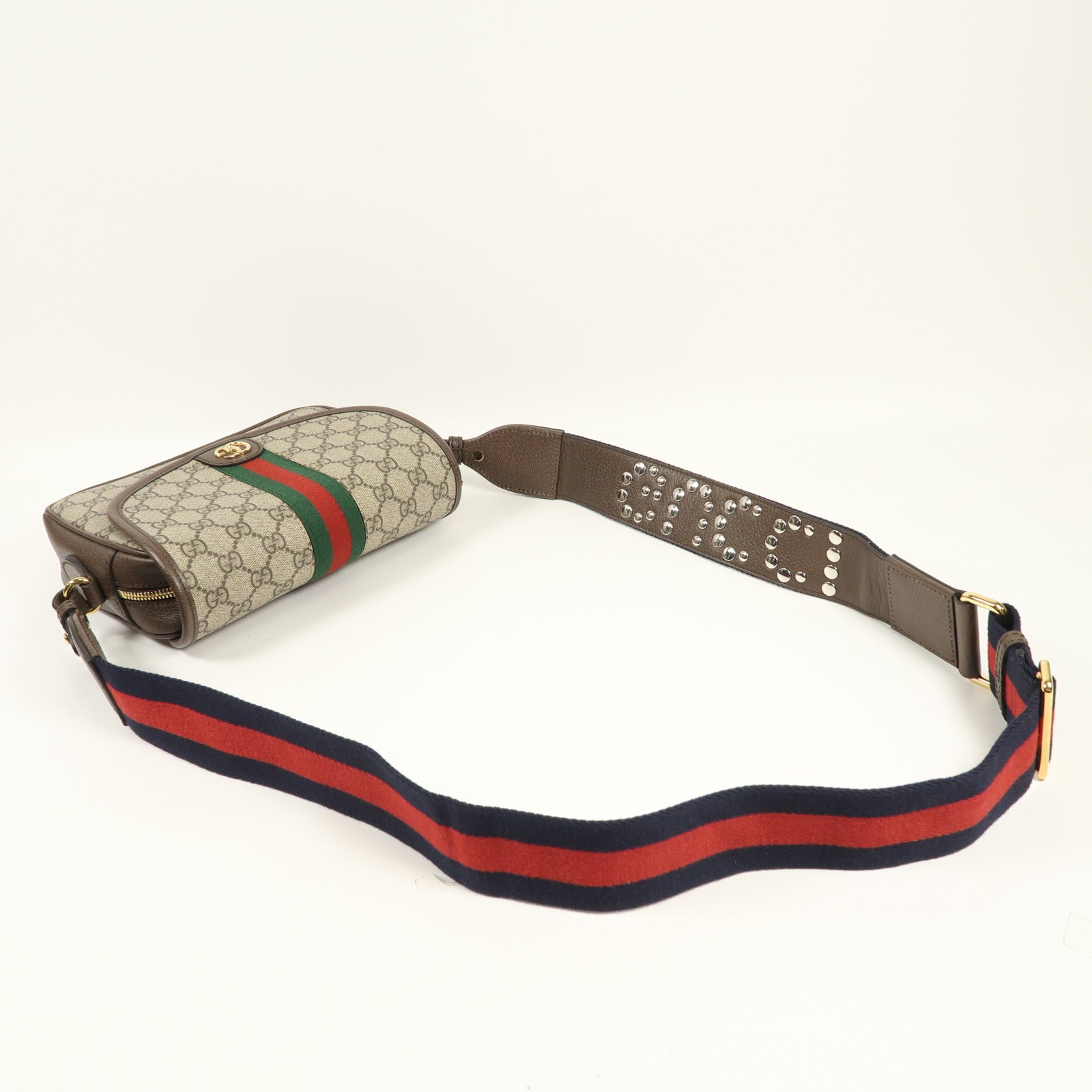 GUCCI 塗層帆布Ophidia GG金扣肩背袋