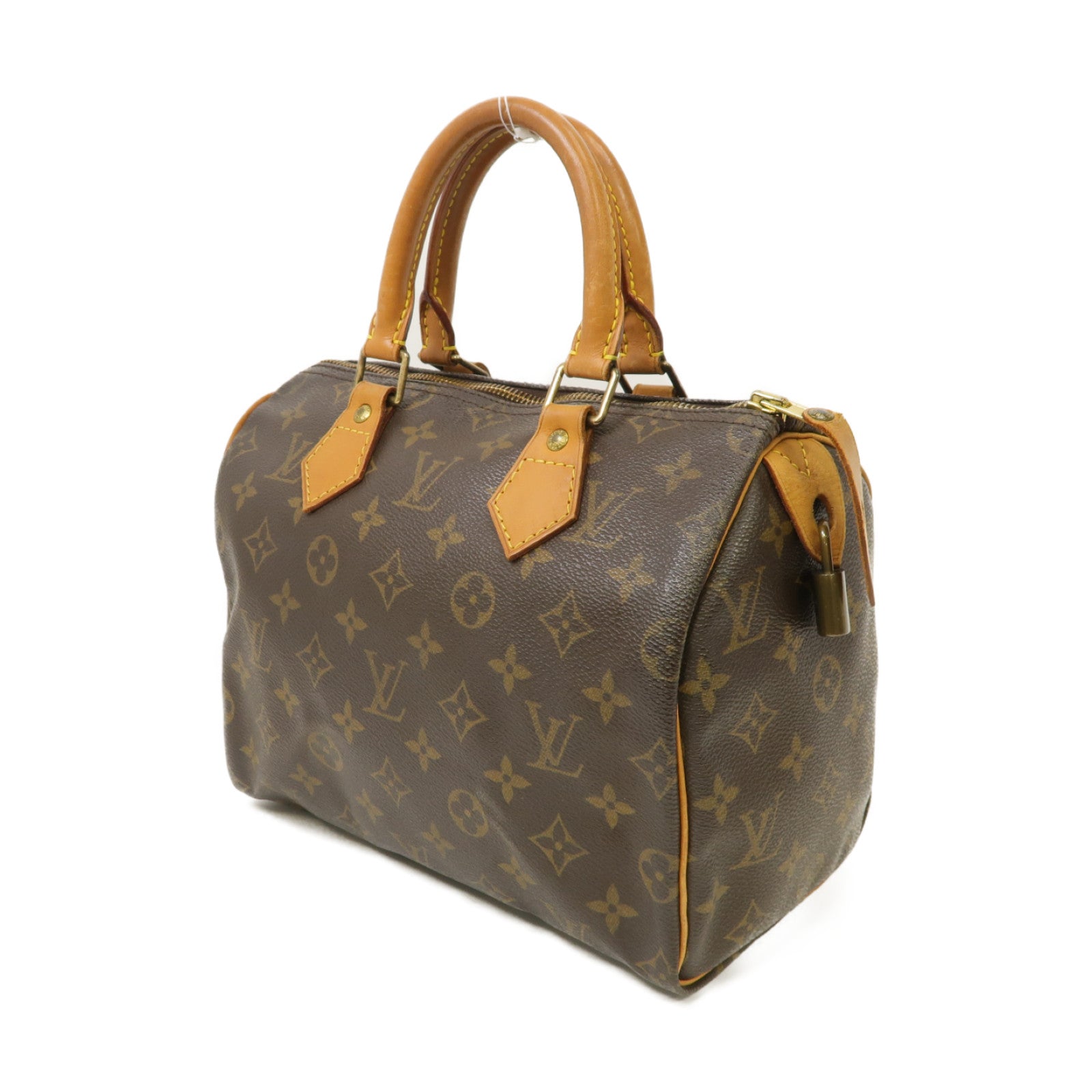 LOUIS VUITTON Monogram Speedy 25金扣手挽袋棕色