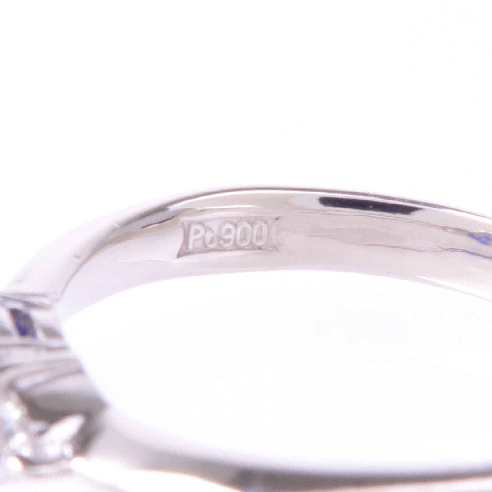 JEWELRY PT900鉑金Sapphire Diamond Ring藍寶石/鑽石戒指US#5.25