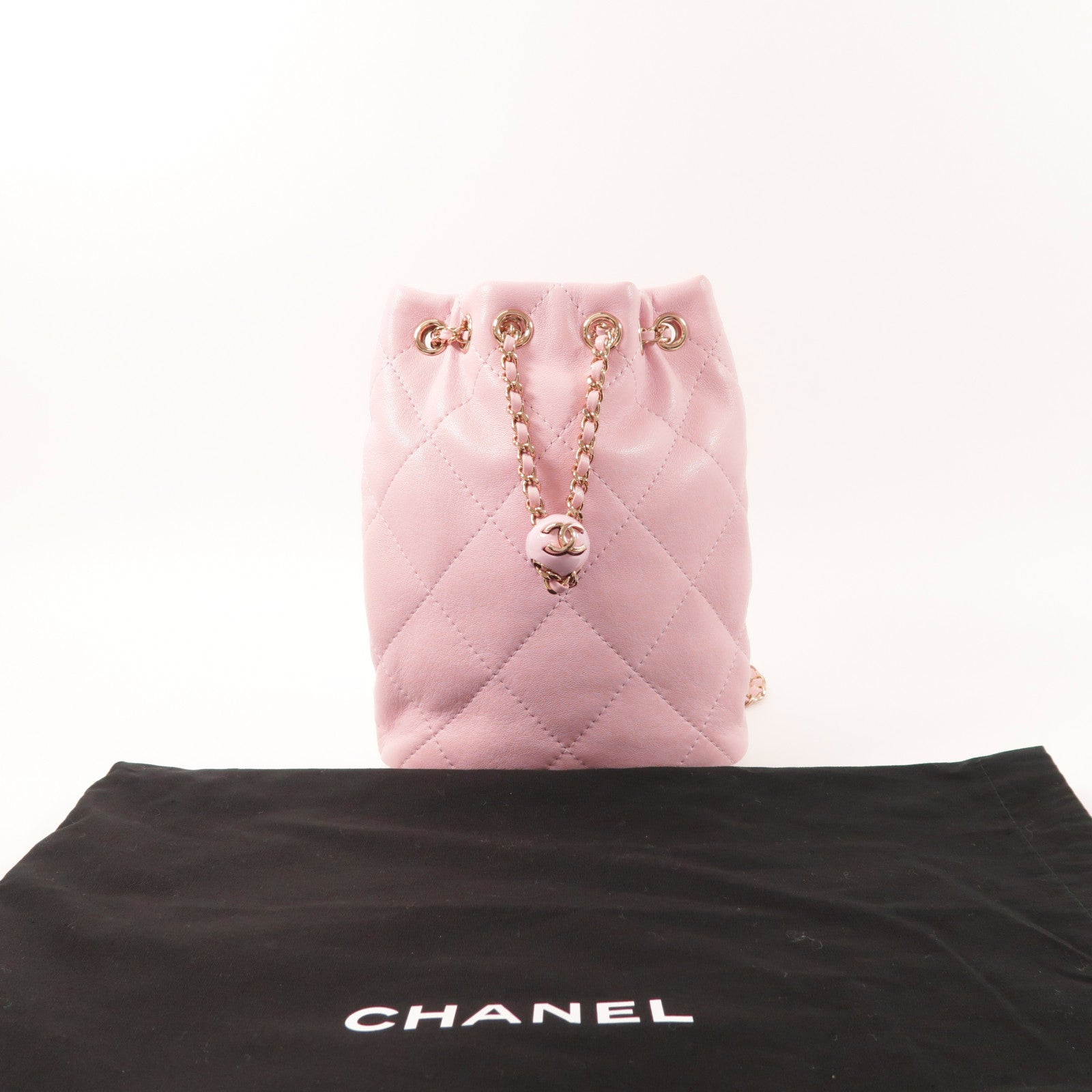 CHANEL 羊皮皮革Backpack金扣背包