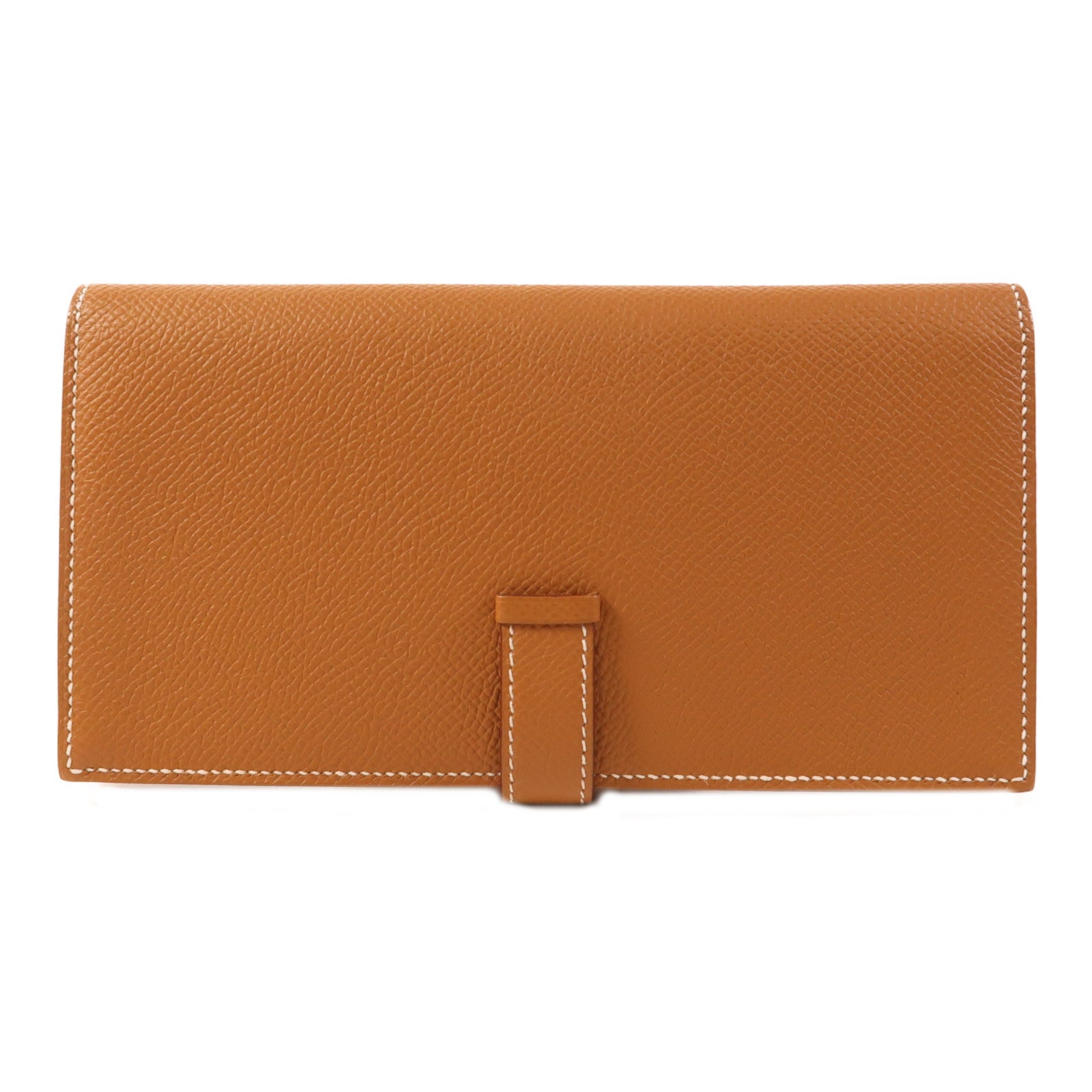 HERMES Epsom皮革Bearn Long Wallet銀扣長錢包Gold