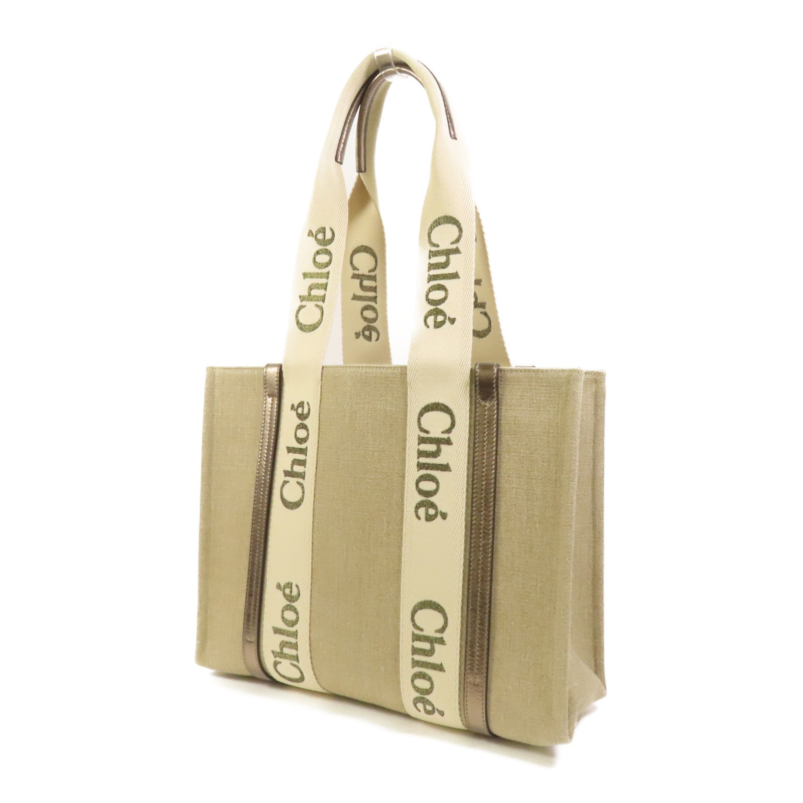 Chloe 帆布Woody Tote Medium肩背袋