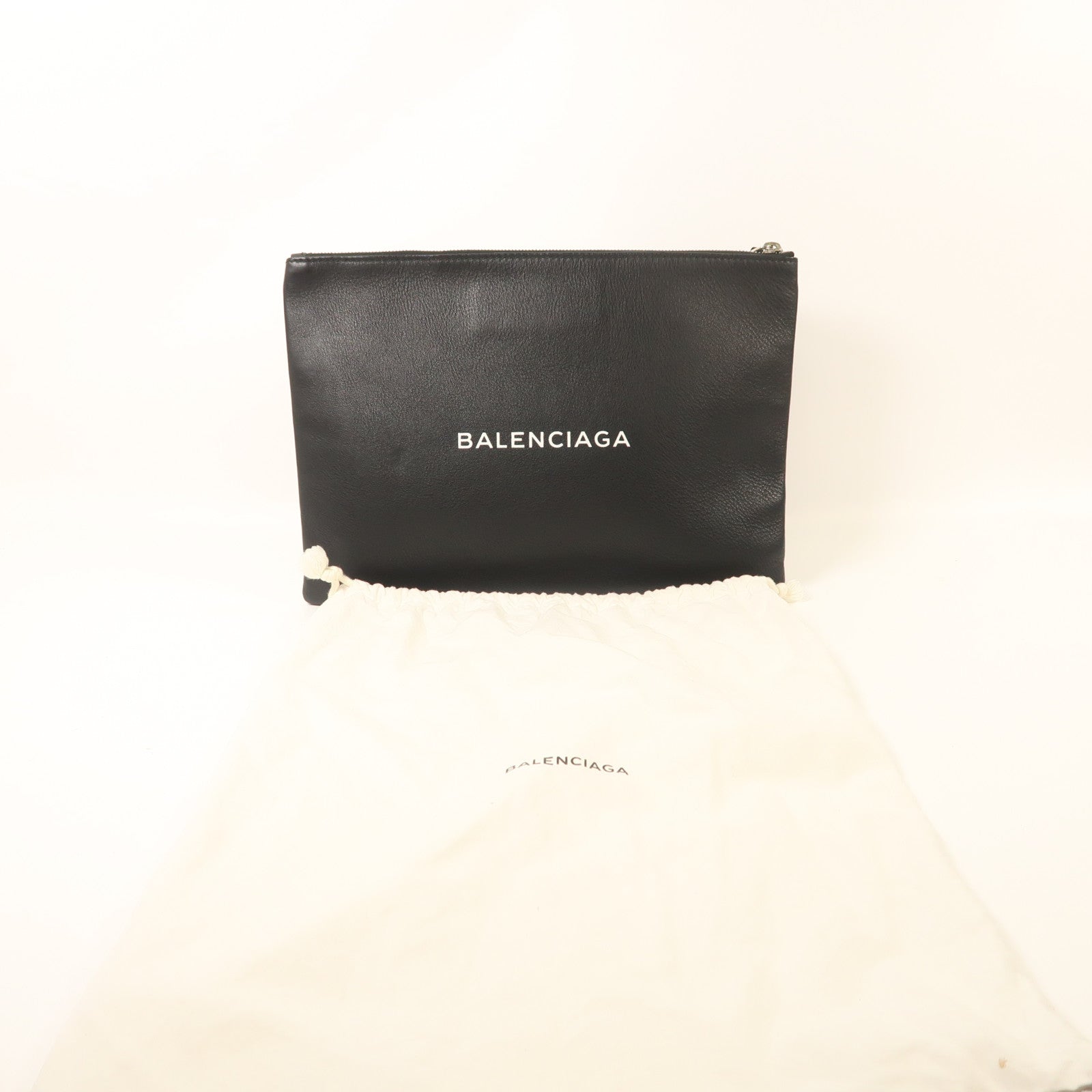 BALENCIAGA 牛皮皮革Clutch Bag銀扣手拿包