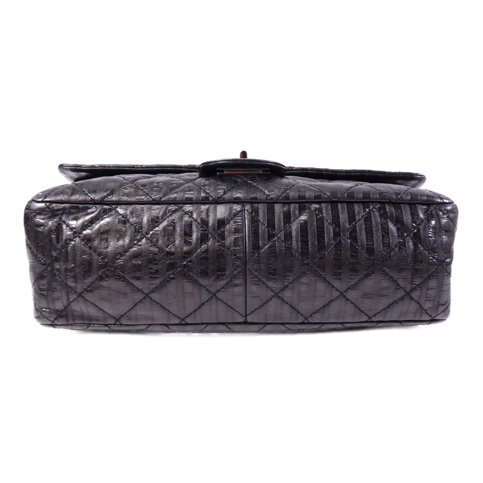 CHANEL 牛皮皮革2.55 Large銀扣鏈帶肩背袋