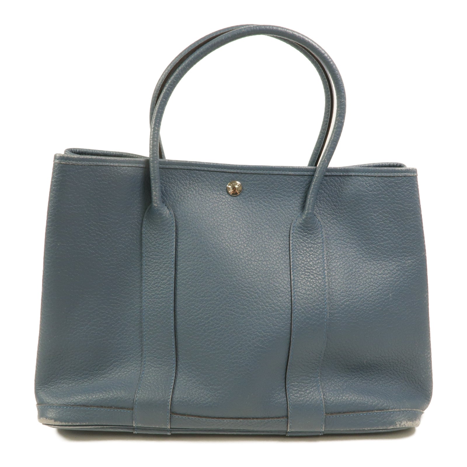 HERMES Garden Party PM手挽袋Blue Orage