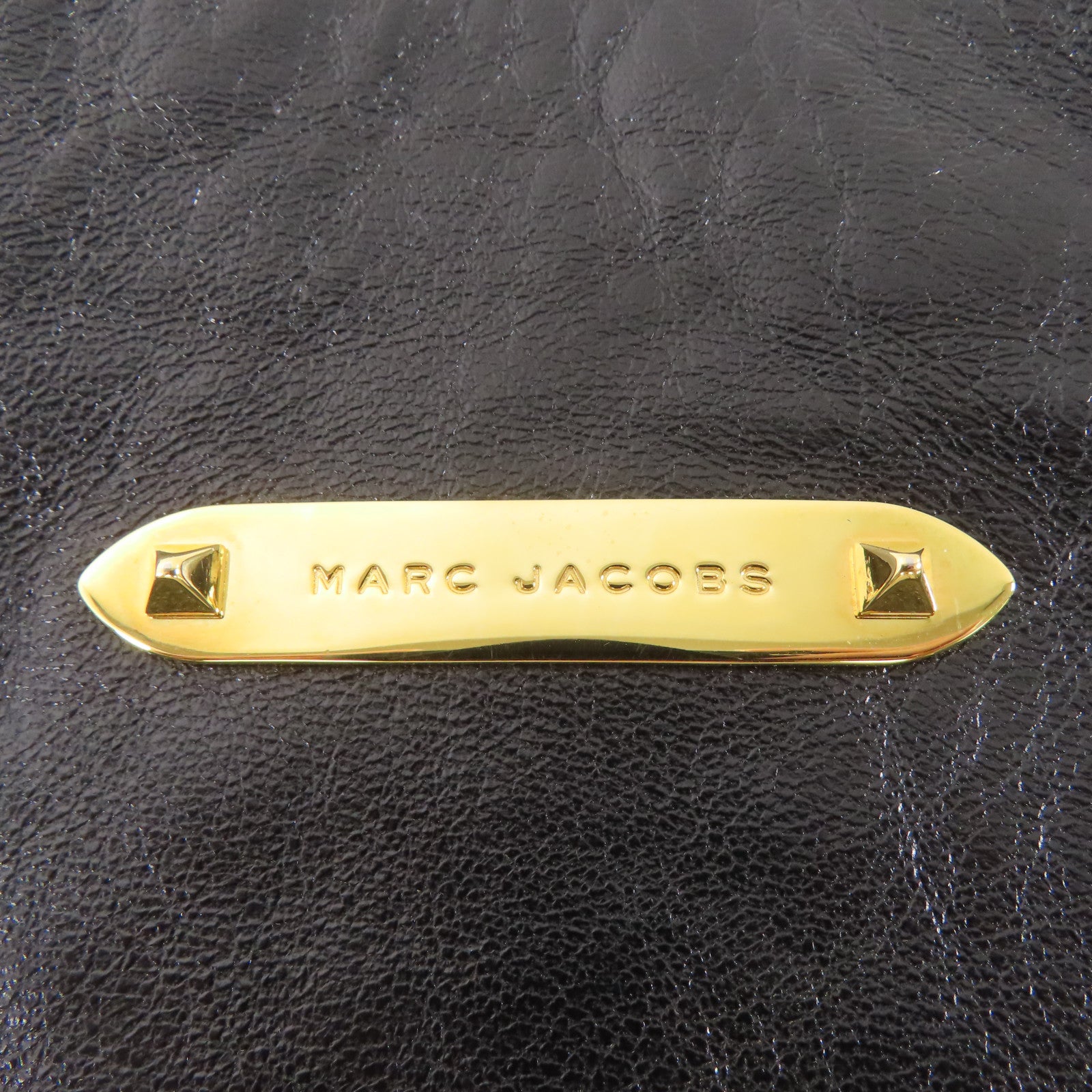 MARC JACOBS 牛皮皮革Handbag金扣手挽袋黑色