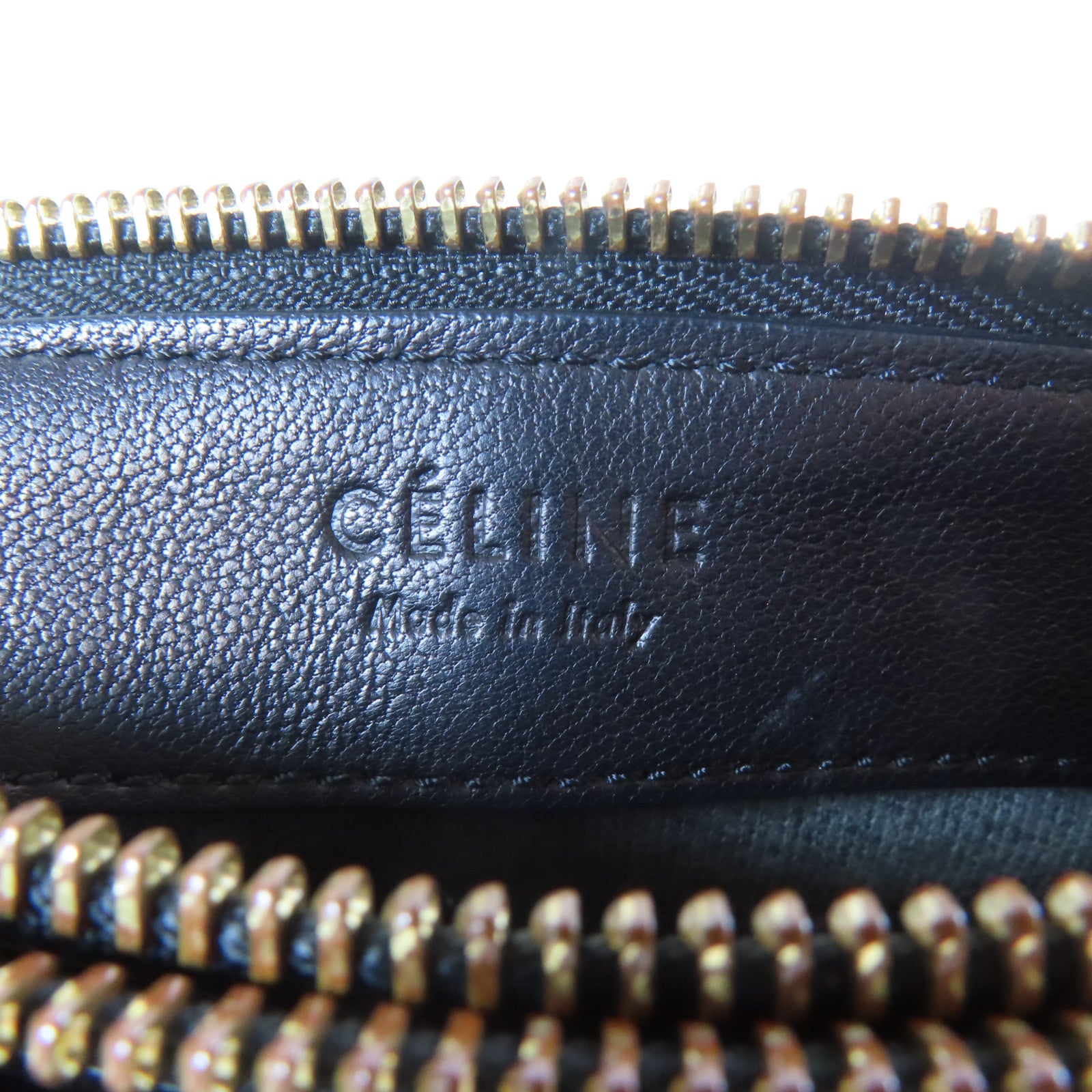 CELINE 羊皮皮革Trio金扣肩背袋黑色