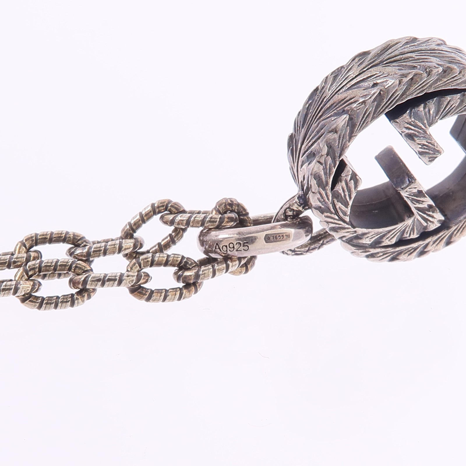 GUCCI 925純銀Interlocking Pendant項鍊