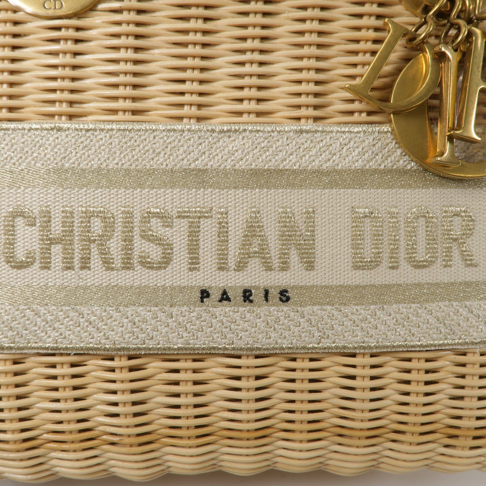 Dior 藤料Wicker Rattan Lady Dior Medium Bag手挽肩背兩用袋