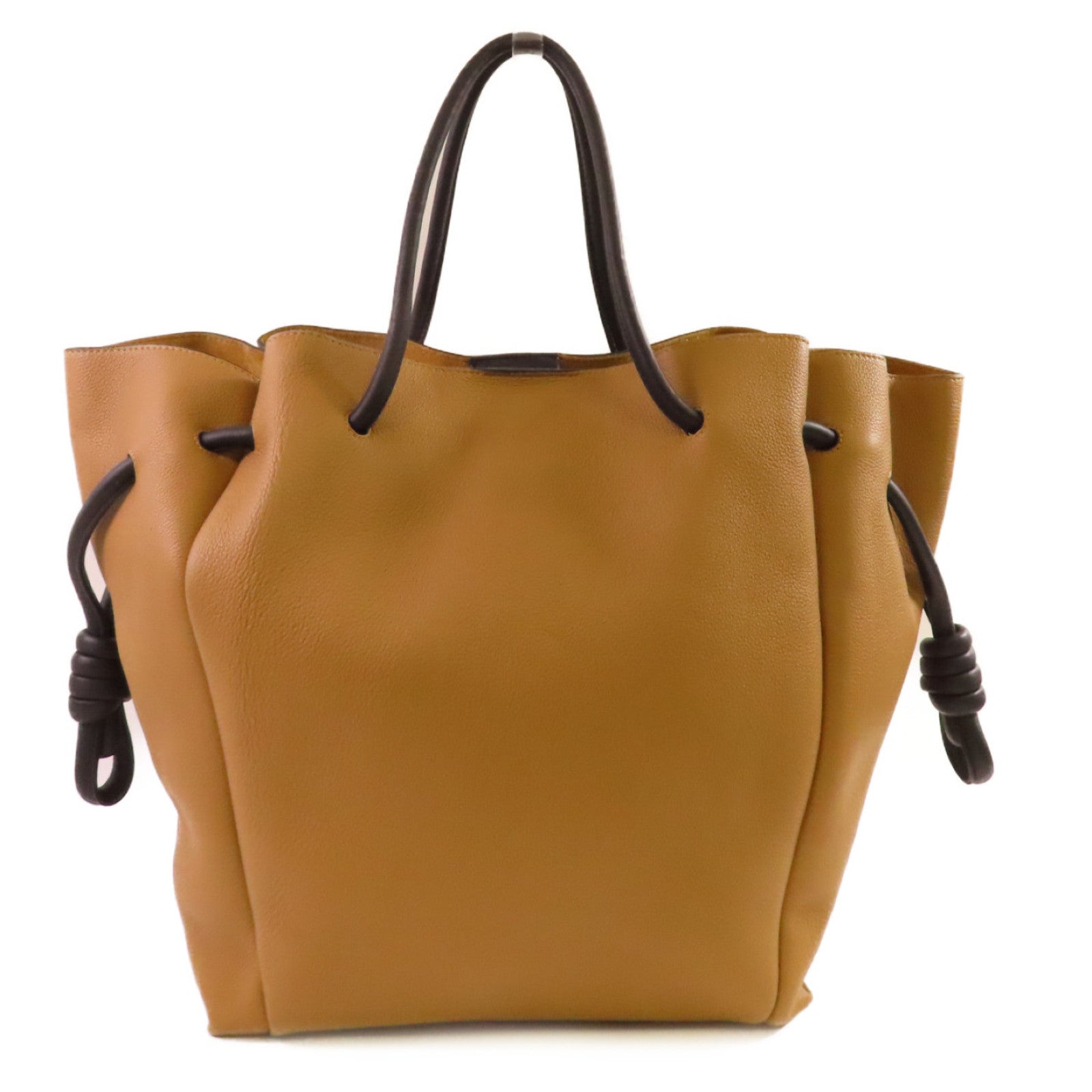 LOEWE 牛皮皮革Flamenco Knot Tote Bag肩背袋啡色
