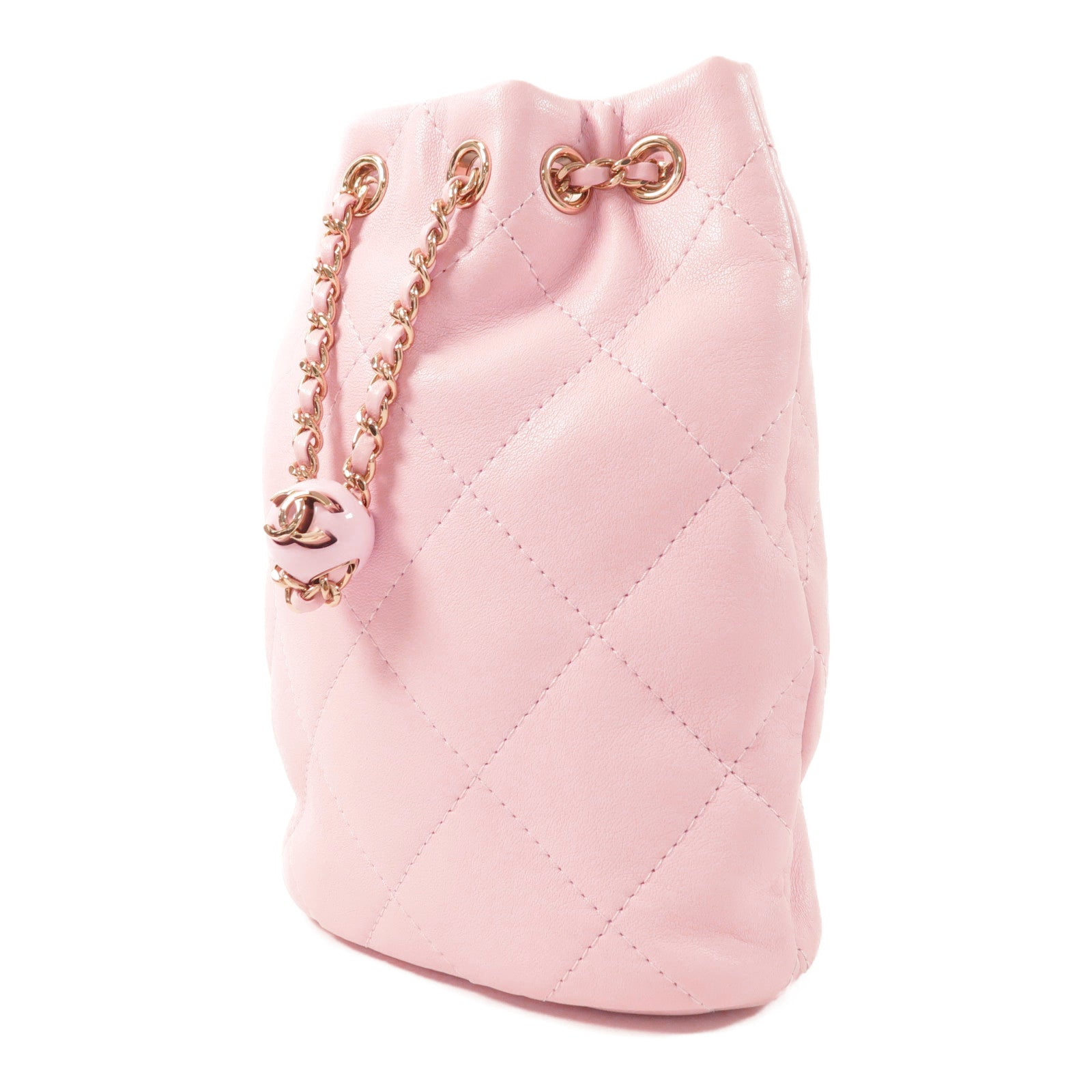 CHANEL 羊皮皮革Backpack金扣背包