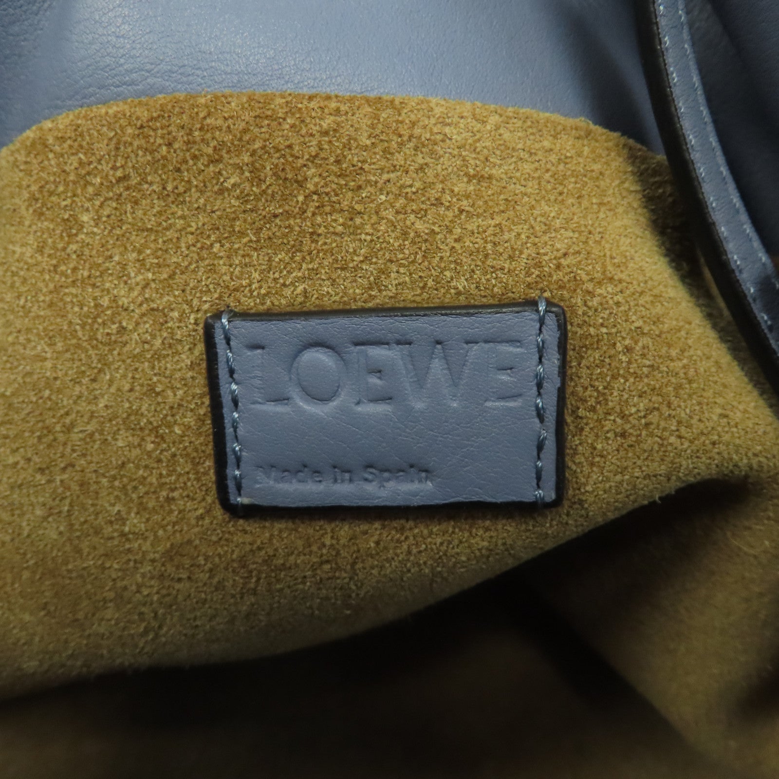 LOEWE 牛皮皮革Flamenco金扣肩背袋藍色