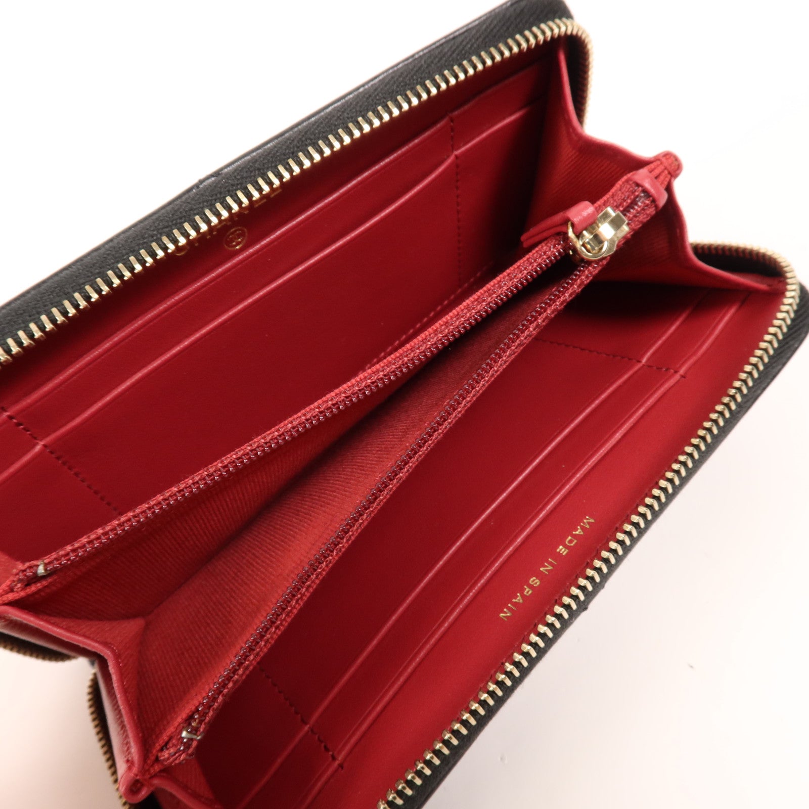 CHANEL 羊皮皮革Wallet金扣錢包