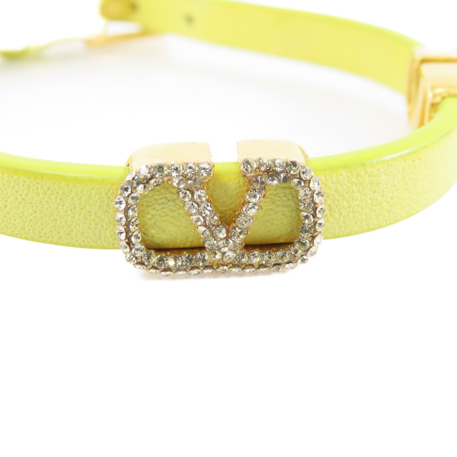 Valentino 牛皮皮革/金屬Bracelet手鏈黃色/金色