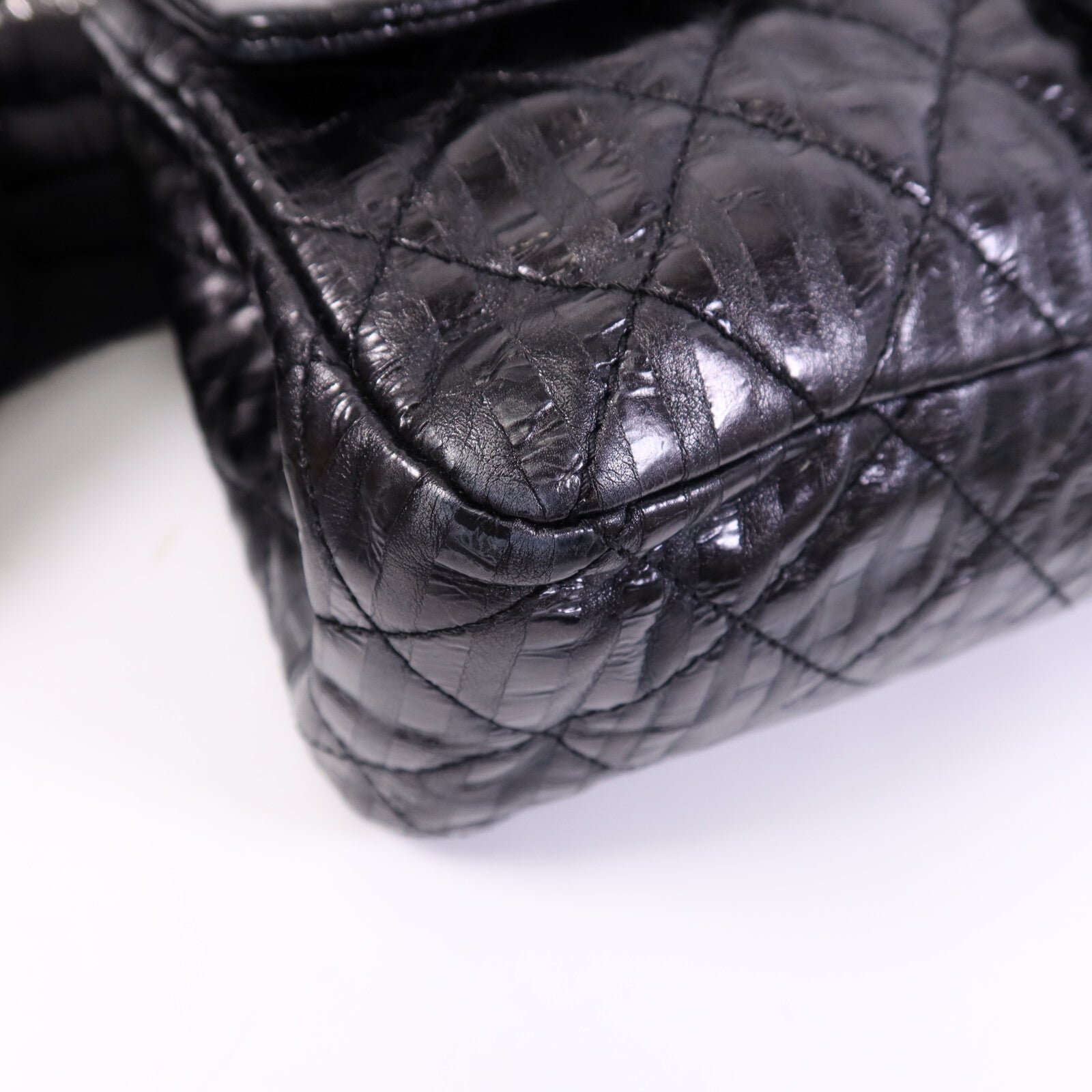 CHANEL 【激減優惠】牛皮皮革2.55 Large銀扣鏈帶肩背袋