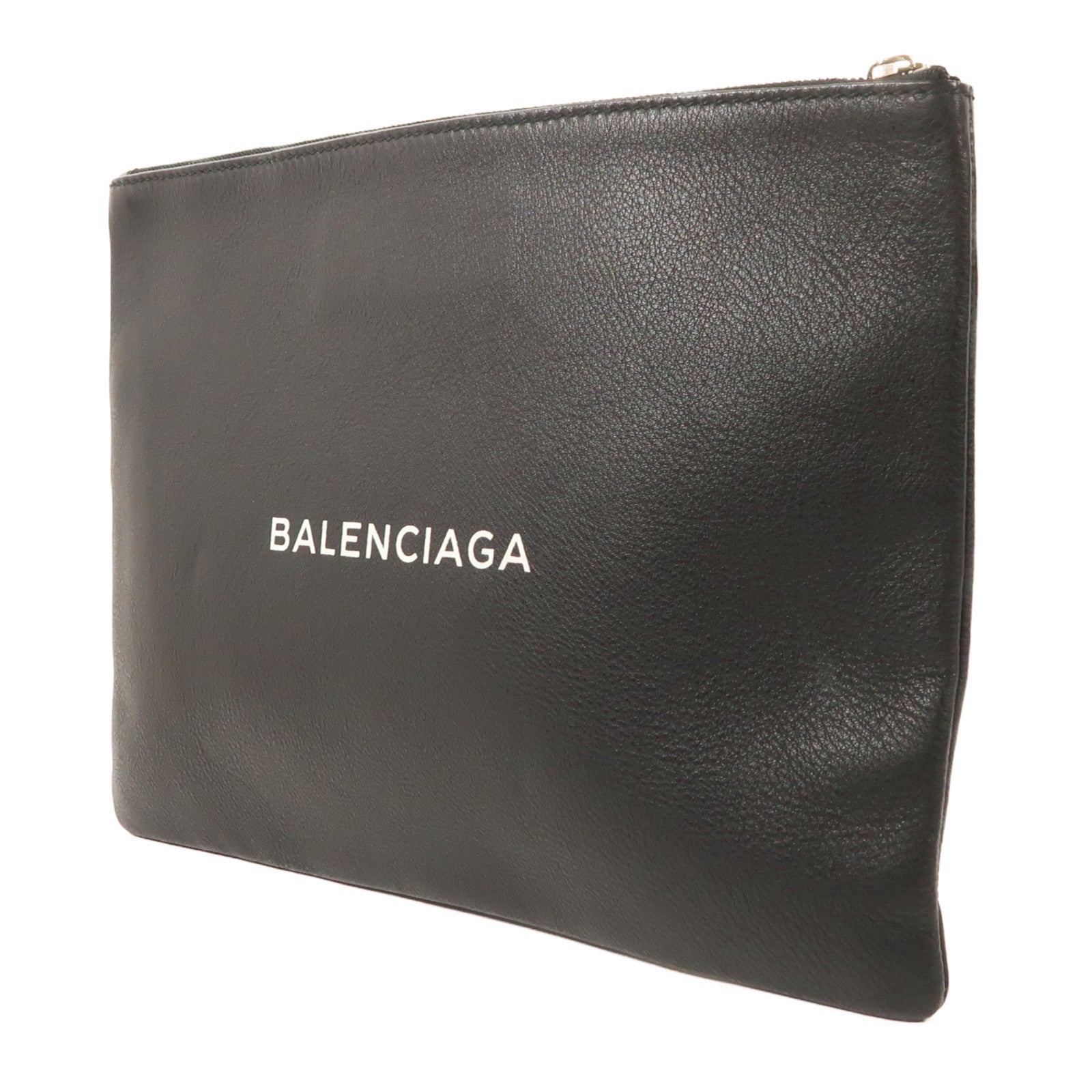 BALENCIAGA 牛皮皮革Clutch Bag銀扣手拿包