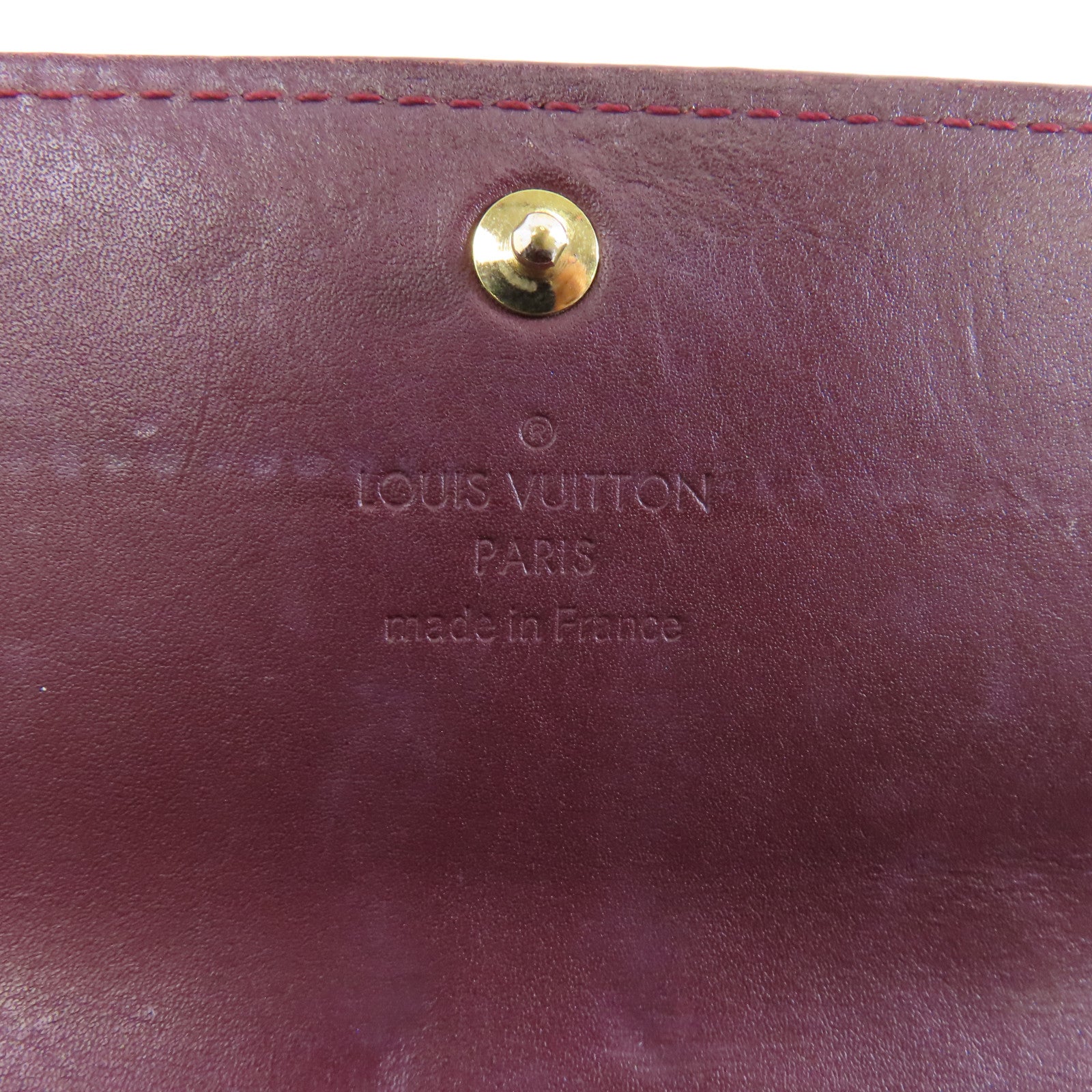 LOUIS VUITTON 【激減優惠】Vernis Portefeuille Sarah金扣長錢包酒紅色