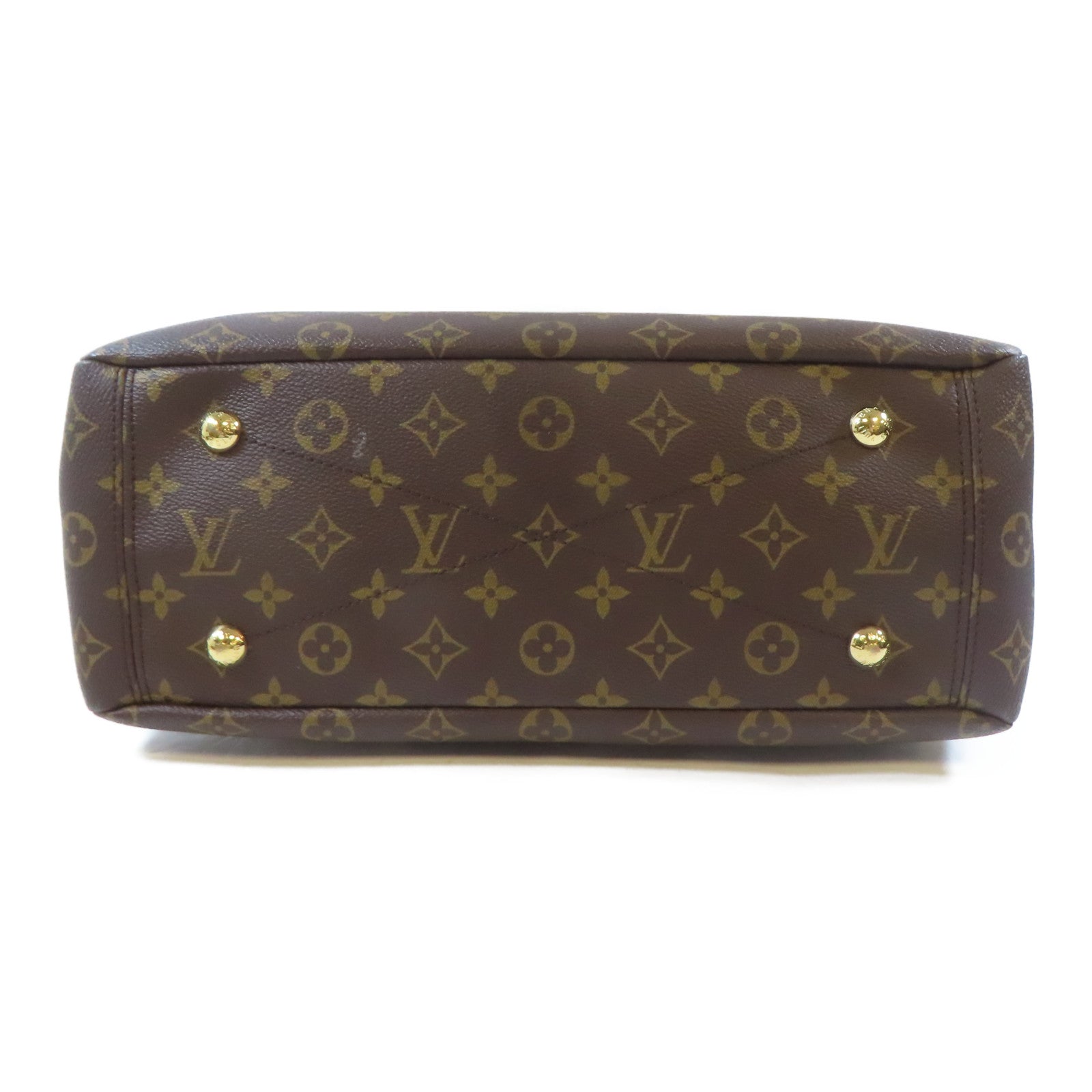 LOUIS VUITTON Monogram Pallas MM金扣手挽肩背兩用袋啡色/紅色