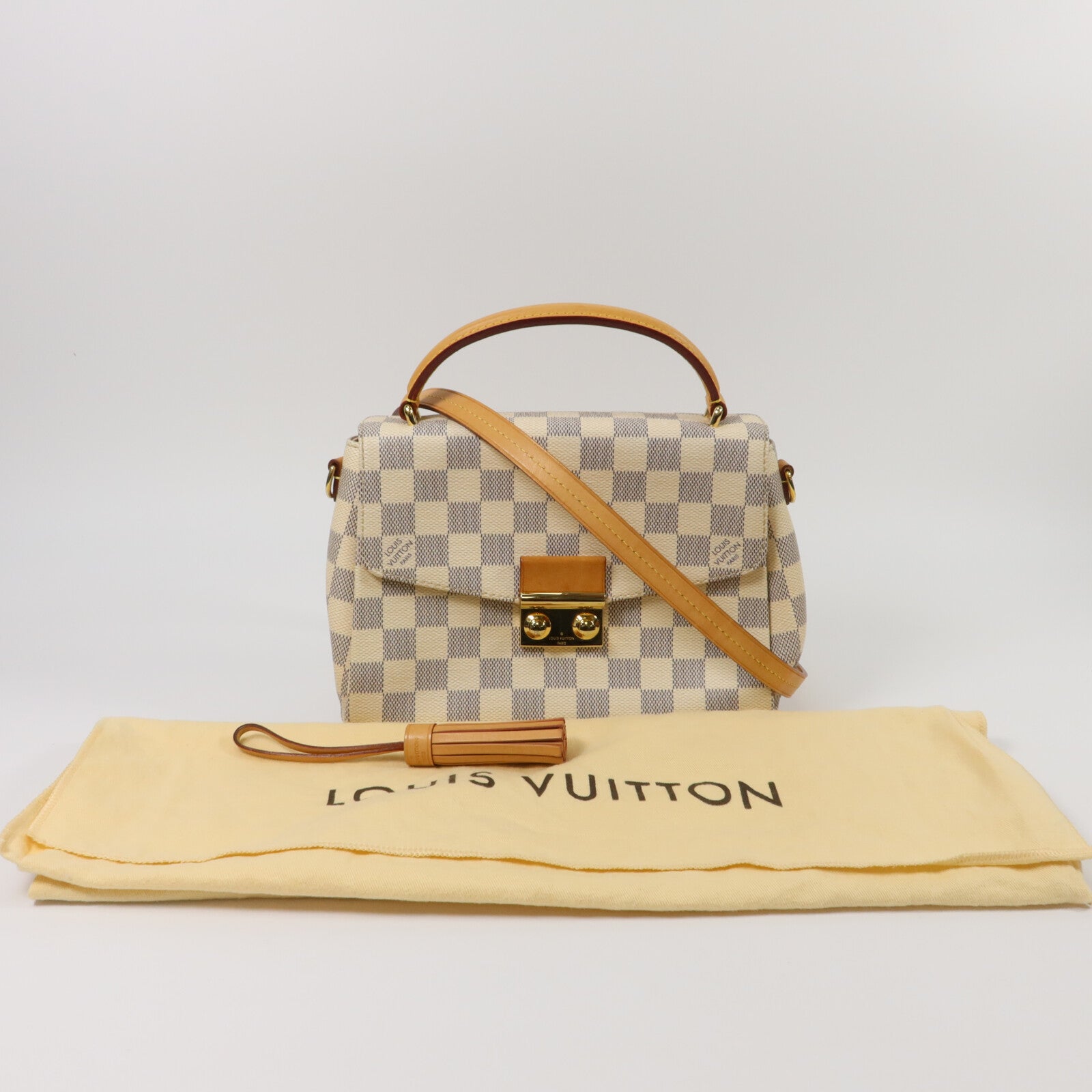 LOUIS VUITTON Damier Croisette手挽肩背兩用袋