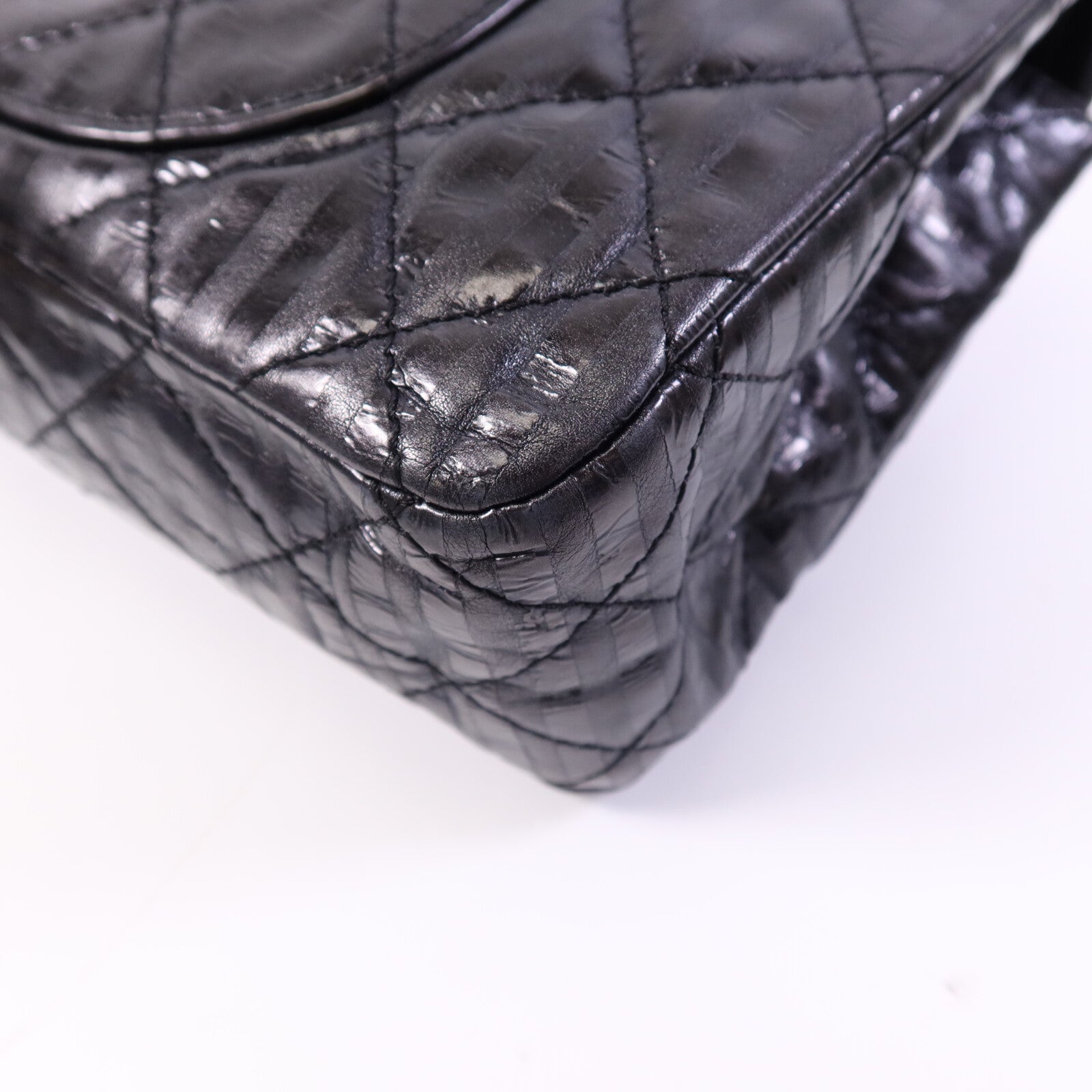 CHANEL 牛皮皮革2.55 Large銀扣鏈帶肩背袋