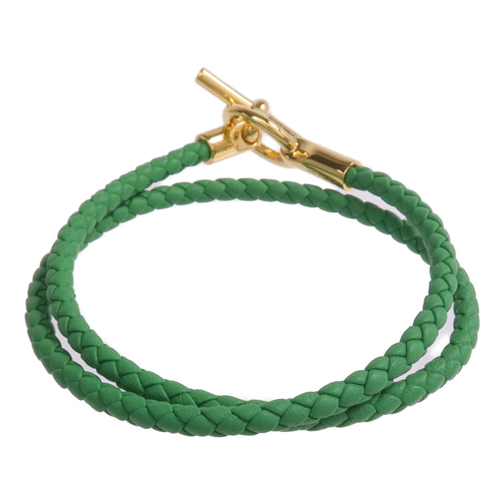 HERMES Swift皮革Glenan Double Tour手帶Menthe