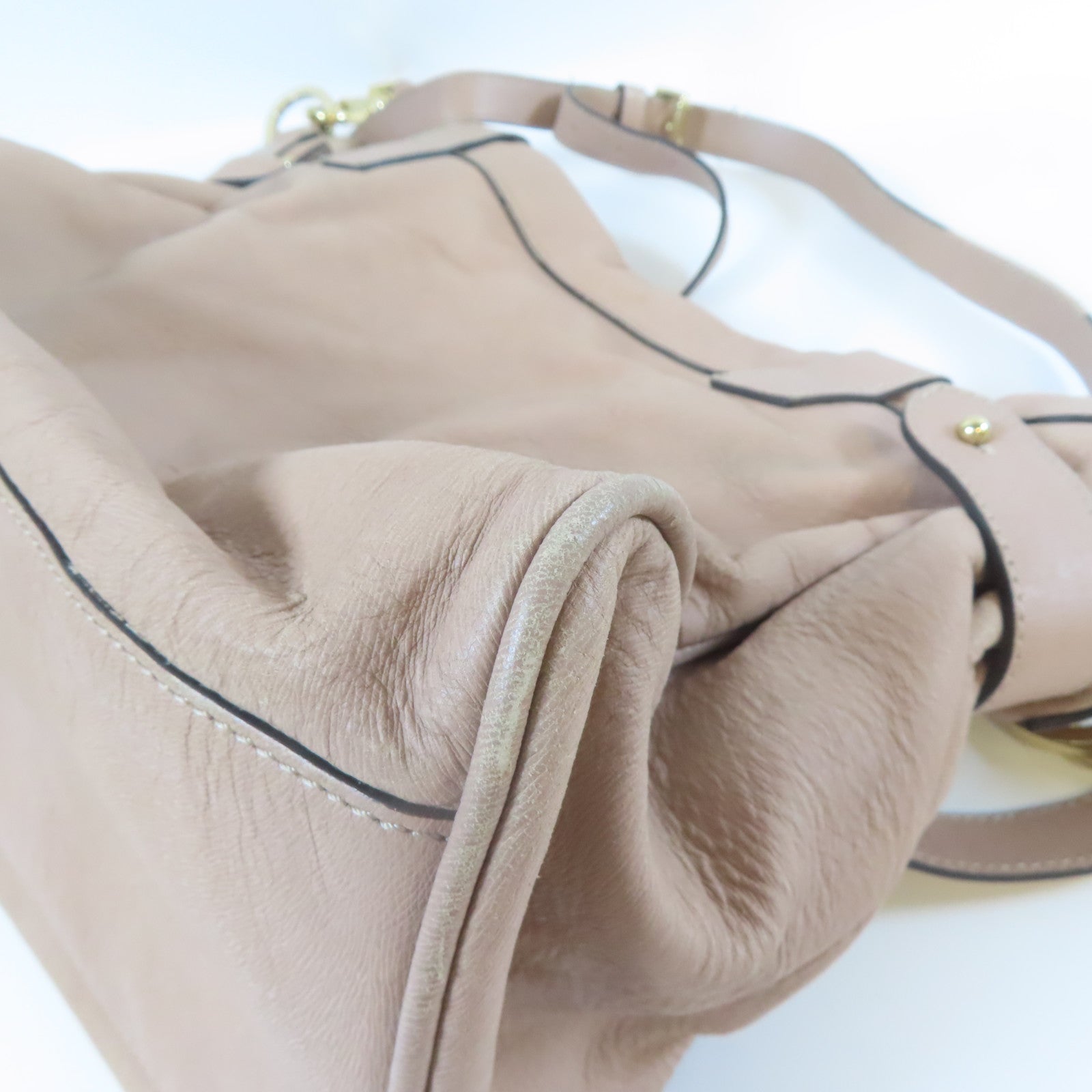 MULBERRY 牛皮皮革2 Way Shoulder Bag金扣手挽肩背兩用袋粉紅色