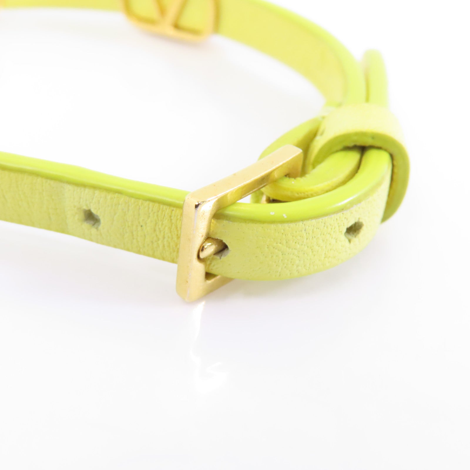 Valentino 牛皮皮革/金屬Bracelet手鏈黃色/金色