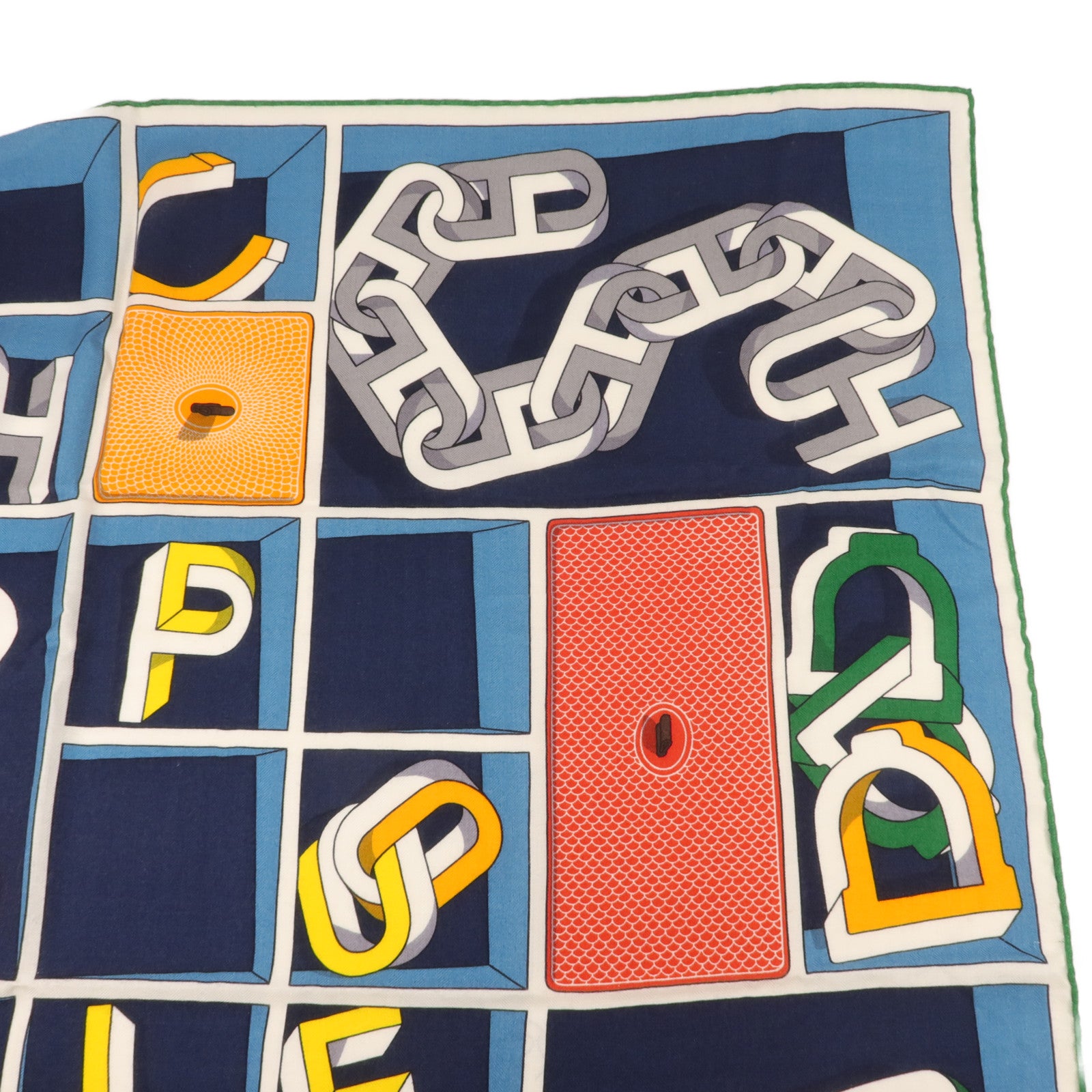 HERMES 羊絨/絲質Scarf 100X100cm絲巾