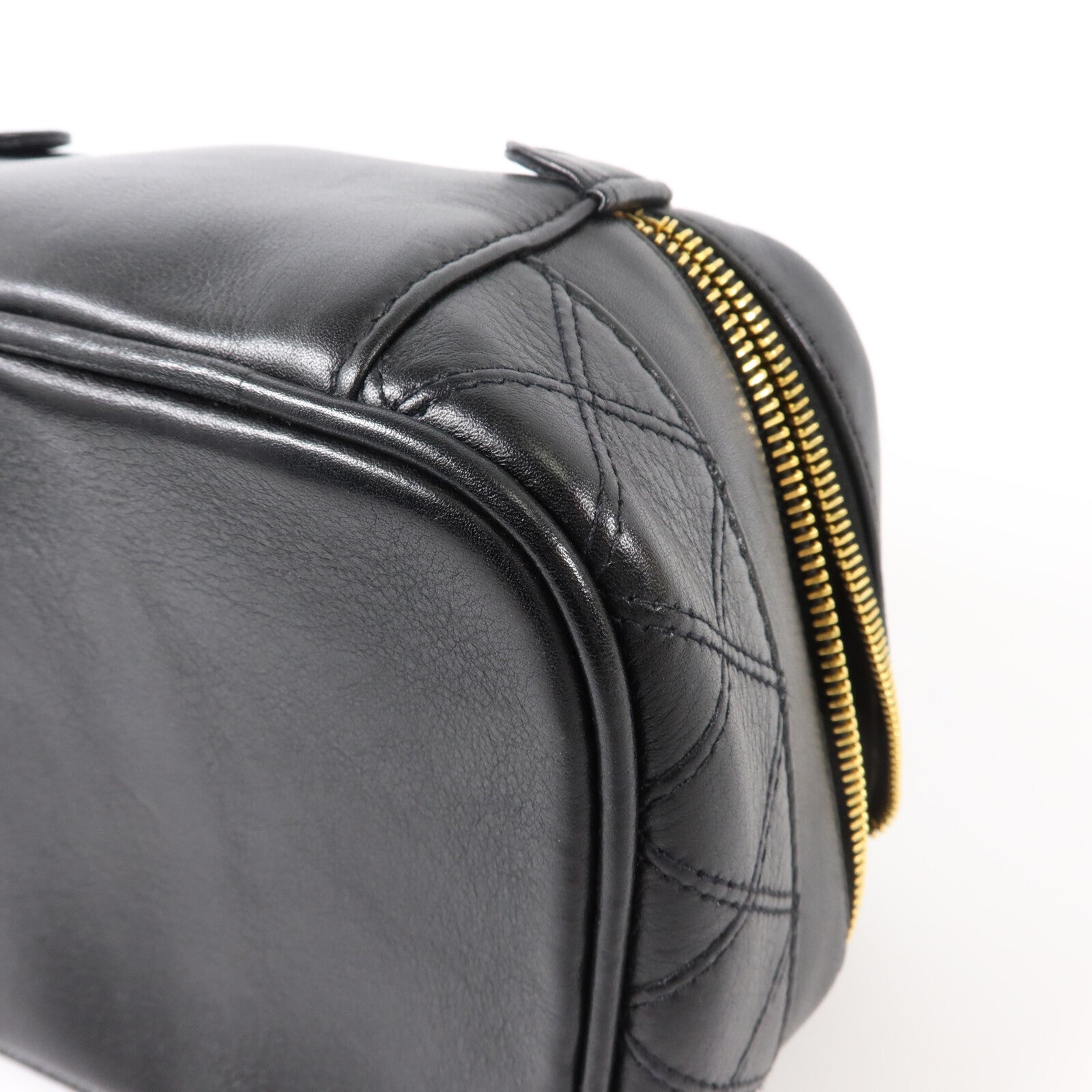 CHANEL 牛皮皮革Vintage Vanity Case金扣化妝袋